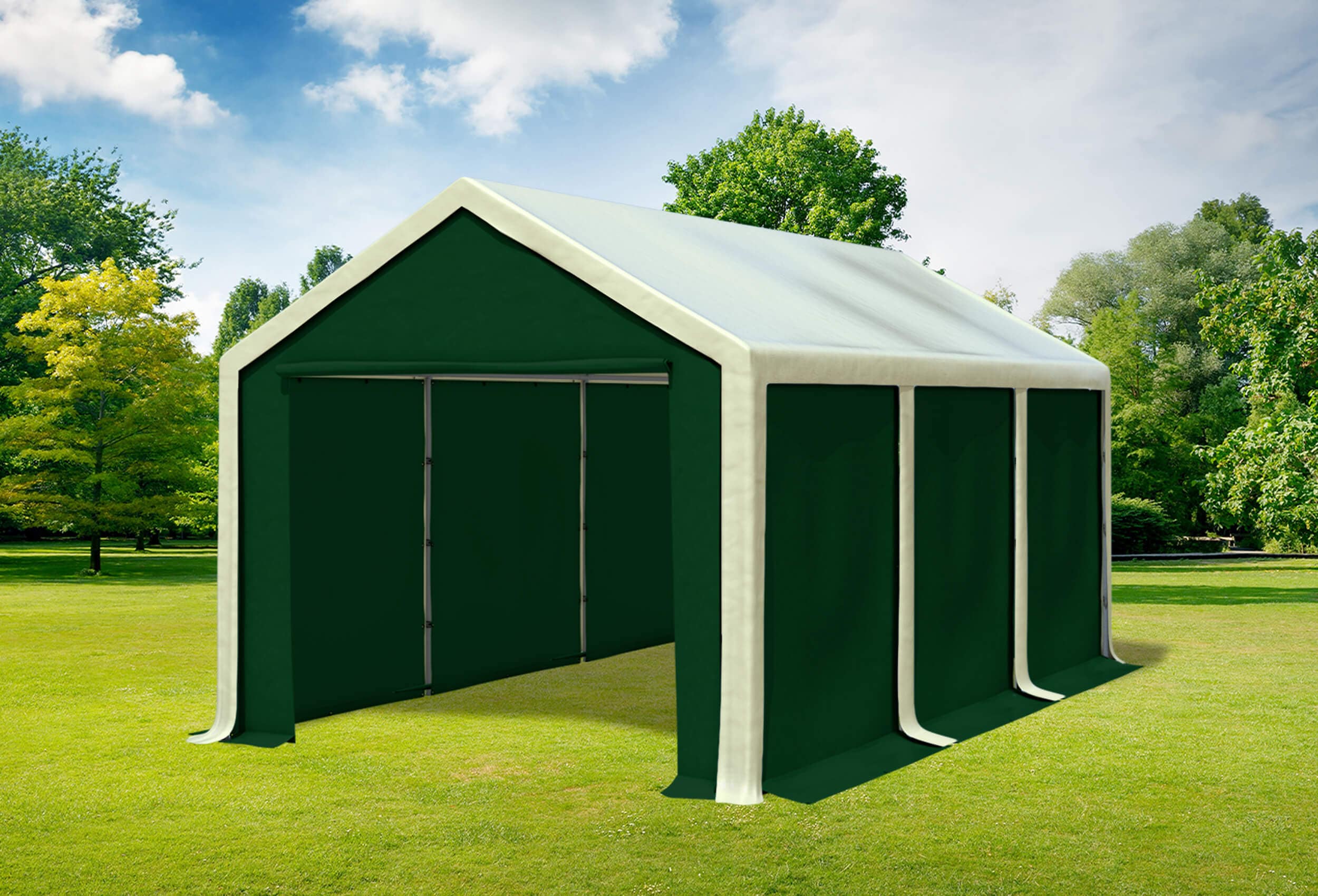 3x6 m Partyzelt, PVC Beige grün
