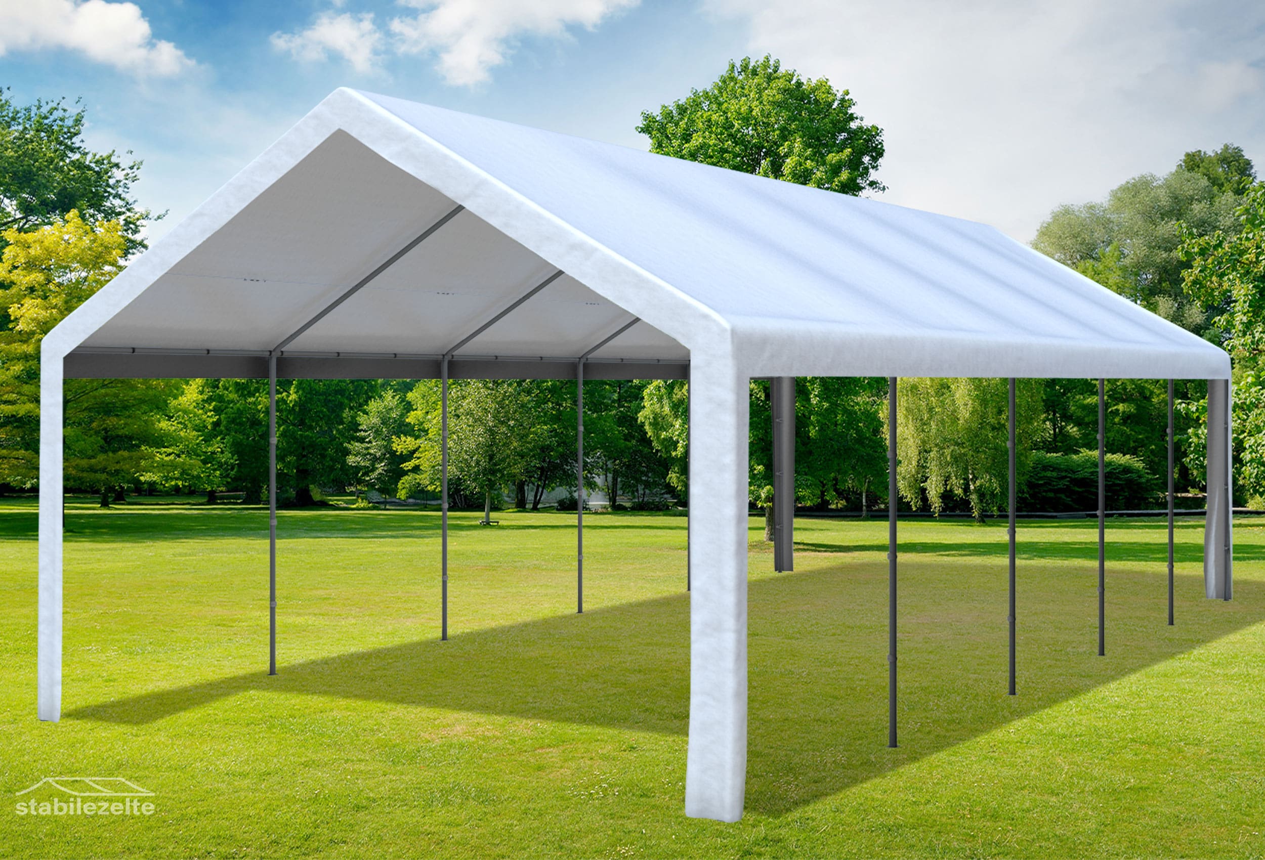 4x9 m Dachplane PVC weiß inkl. Zubehör