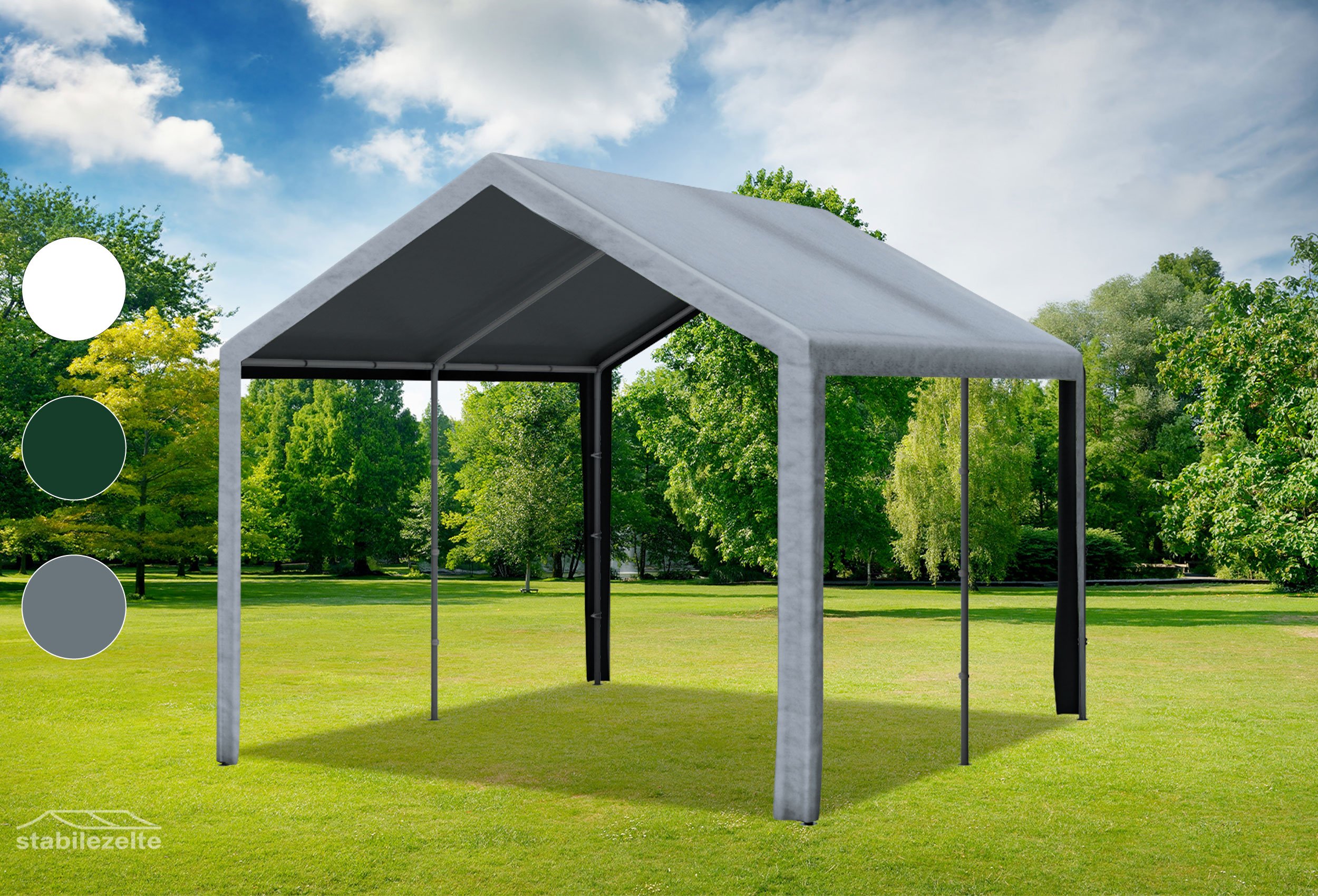 3x4 m Dachplane PVC inkl. Zubehör, 3 Farben