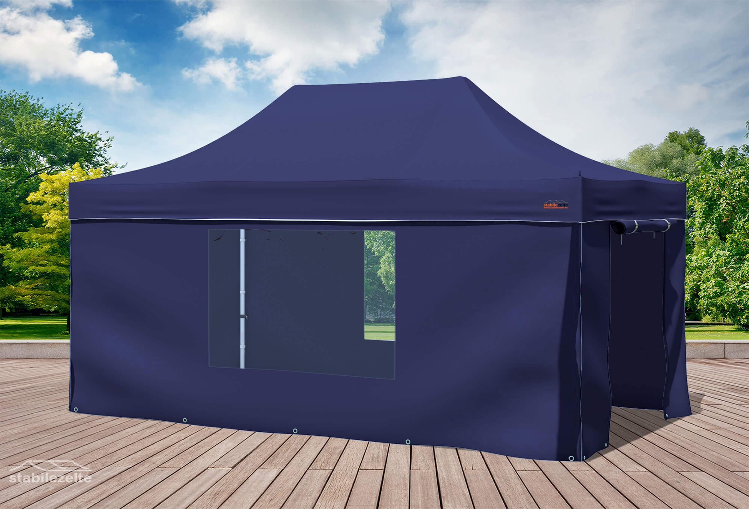 3x4,5 m Faltpavillon, blau