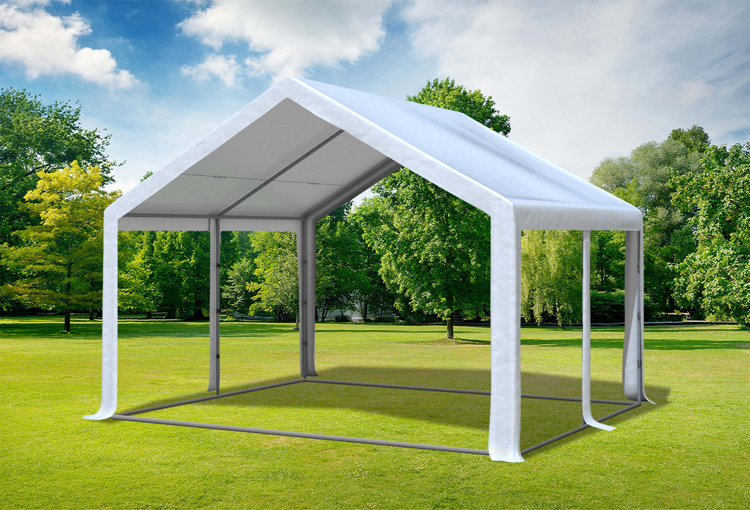 4x4 m Partyzelt, PVC weiß