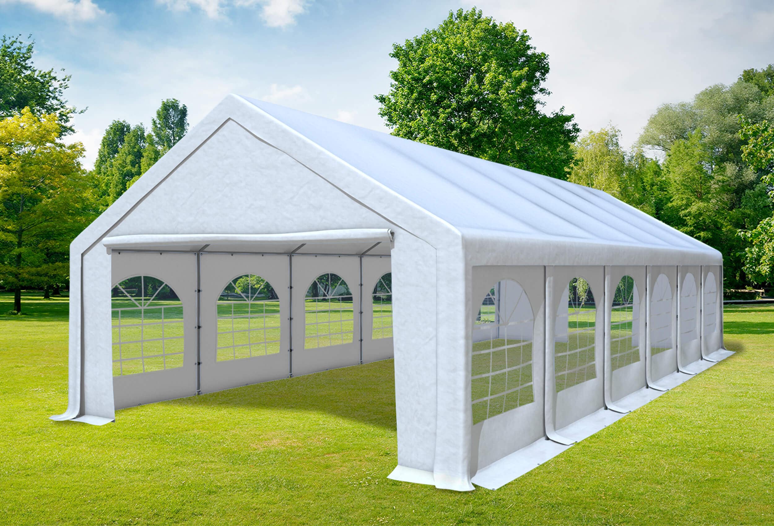 5x12 m Partyzelt, PVC weiß
