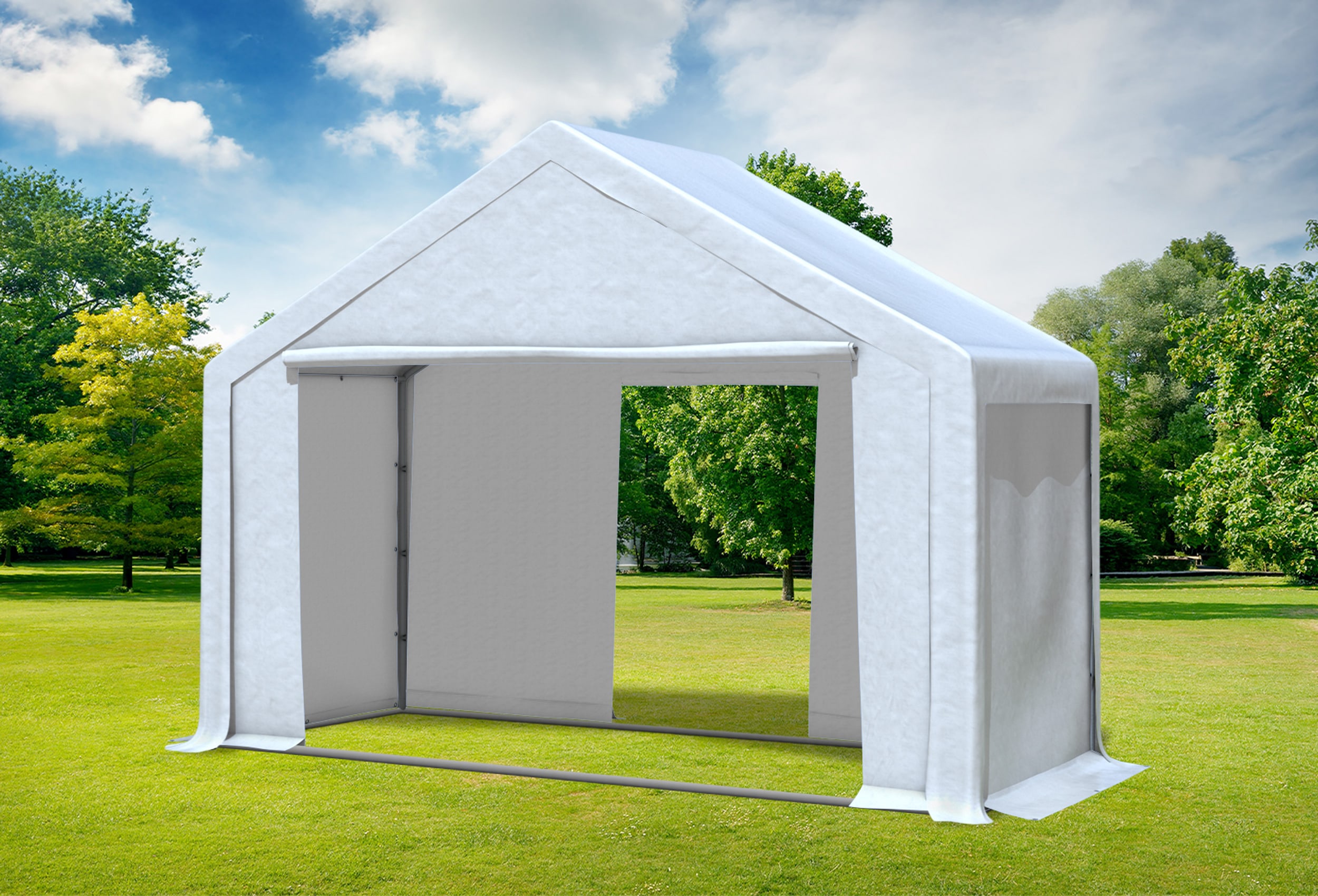 4x2 m Partyzelt, PVC weiß