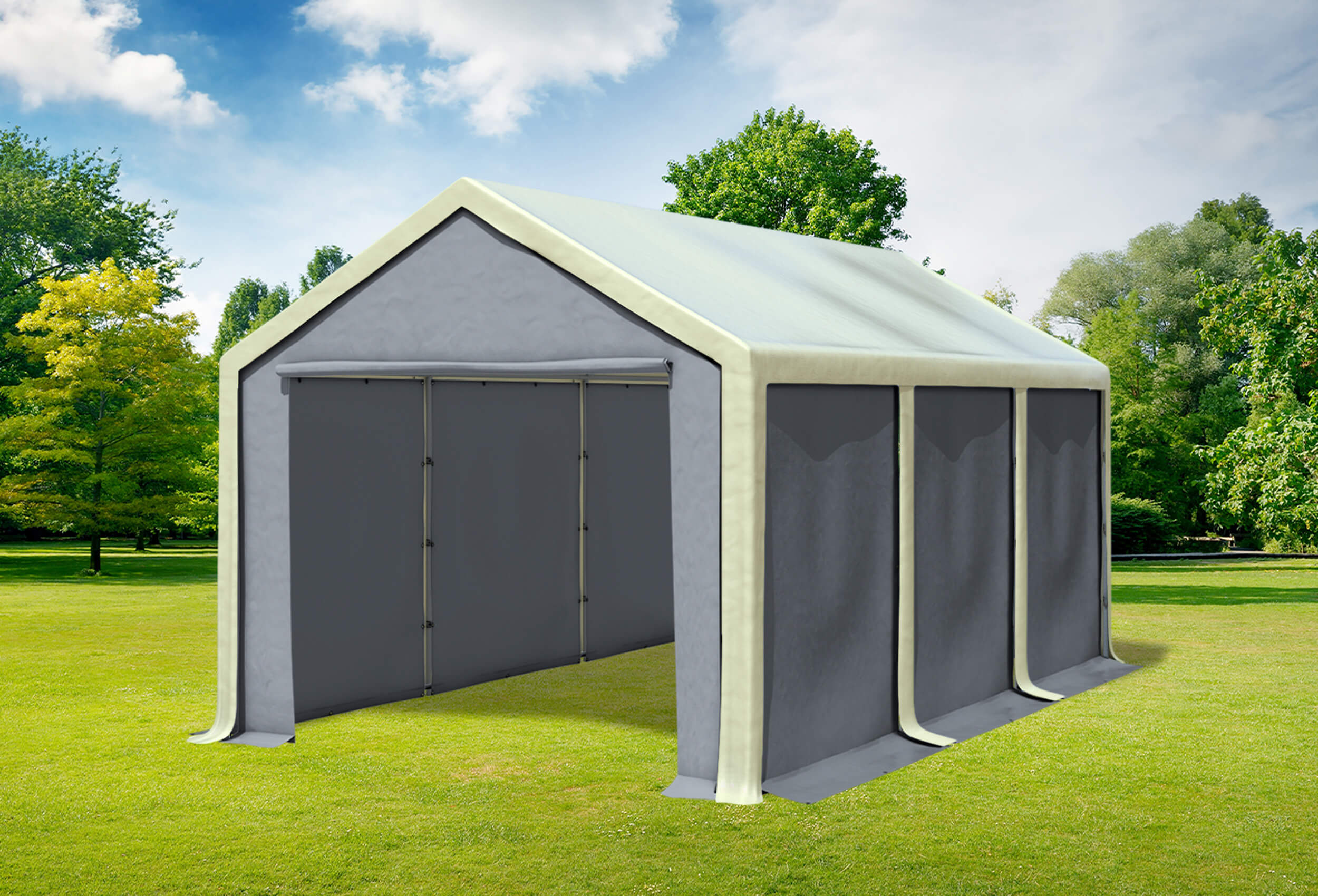 3x6 m Partyzelt, PVC Beige grau