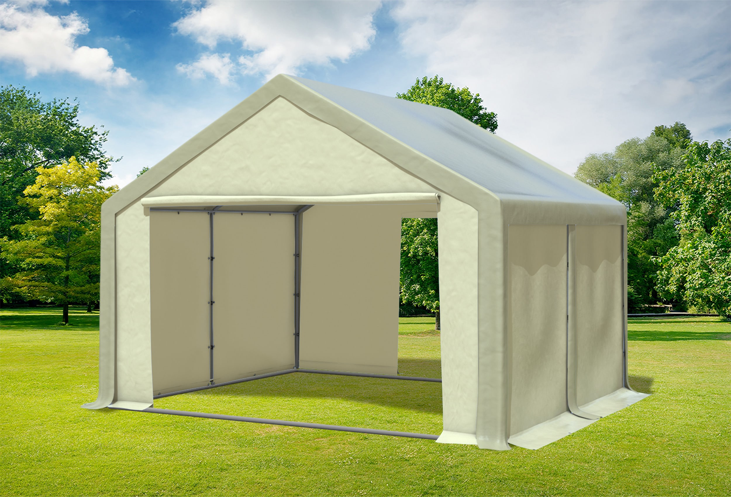 4x4 m Partyzelt, PVC braun Beige