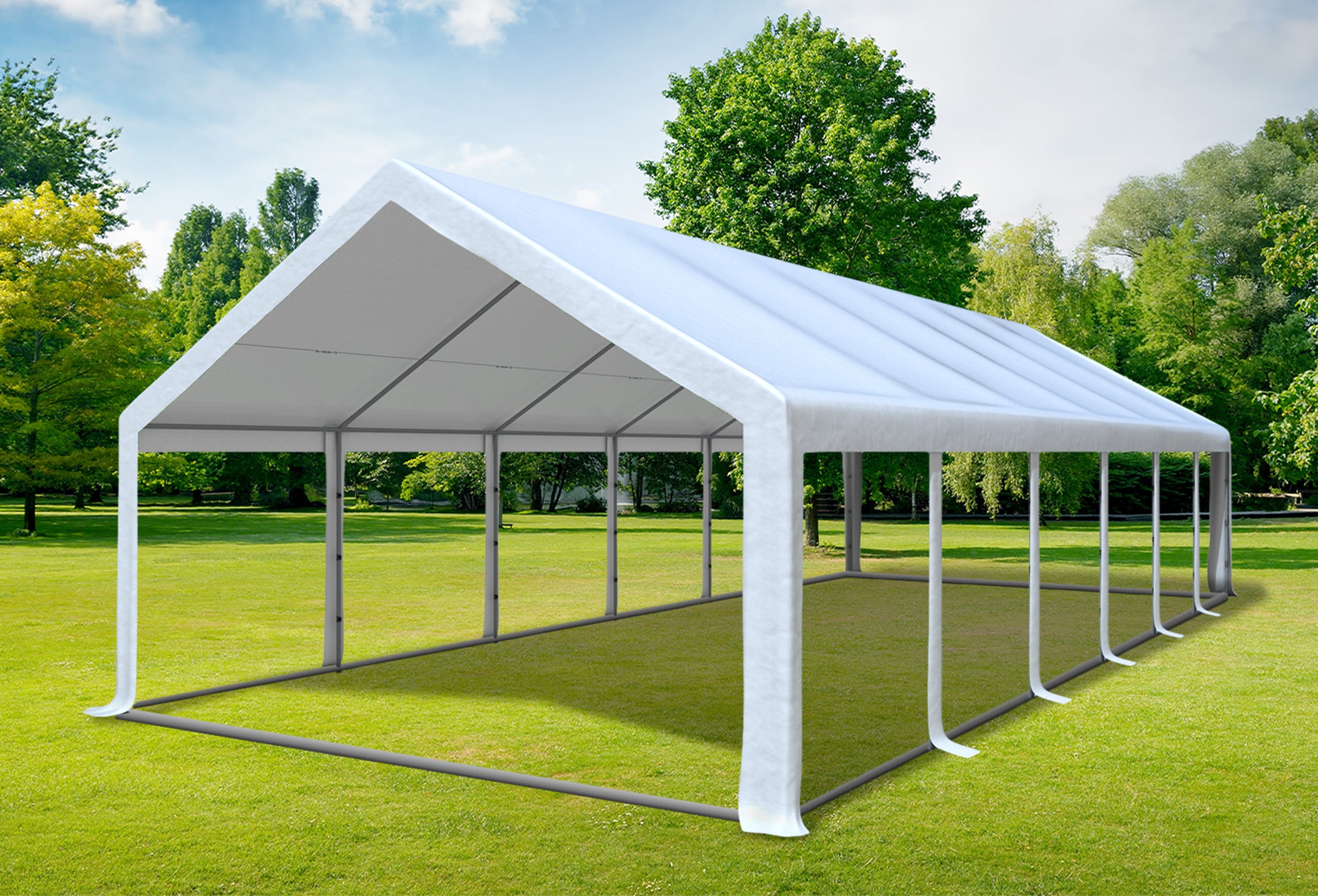 5x12 m Partyzelt, PVC weiß