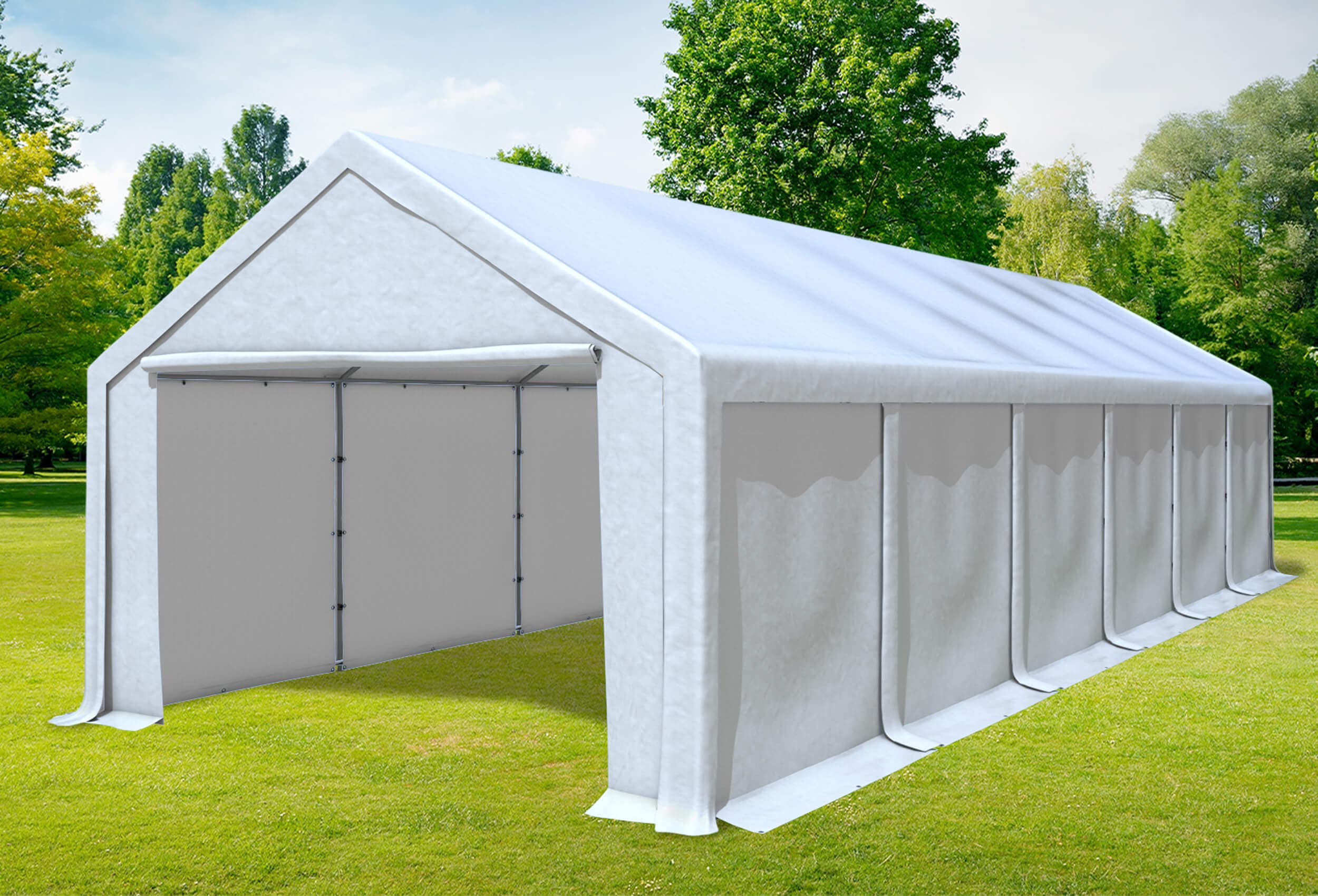 4x12 m Partyzelt, PVC weiß