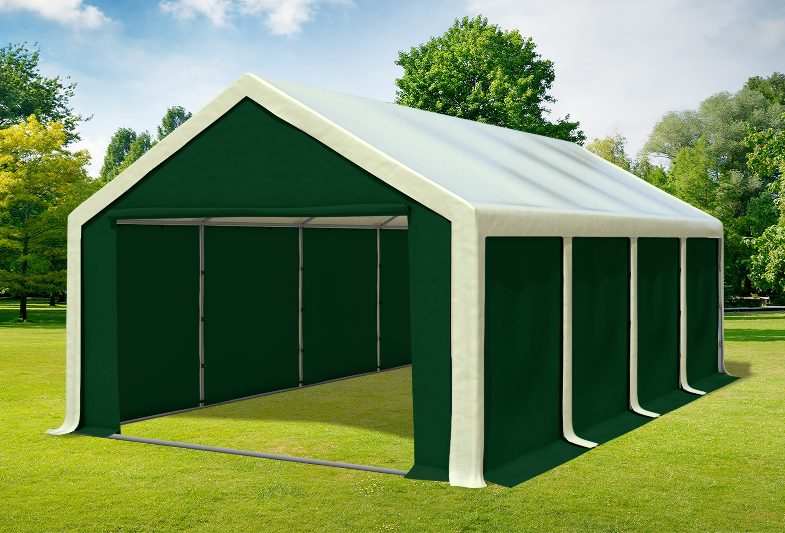 4x8 m Partyzelt, PVC Beige grün