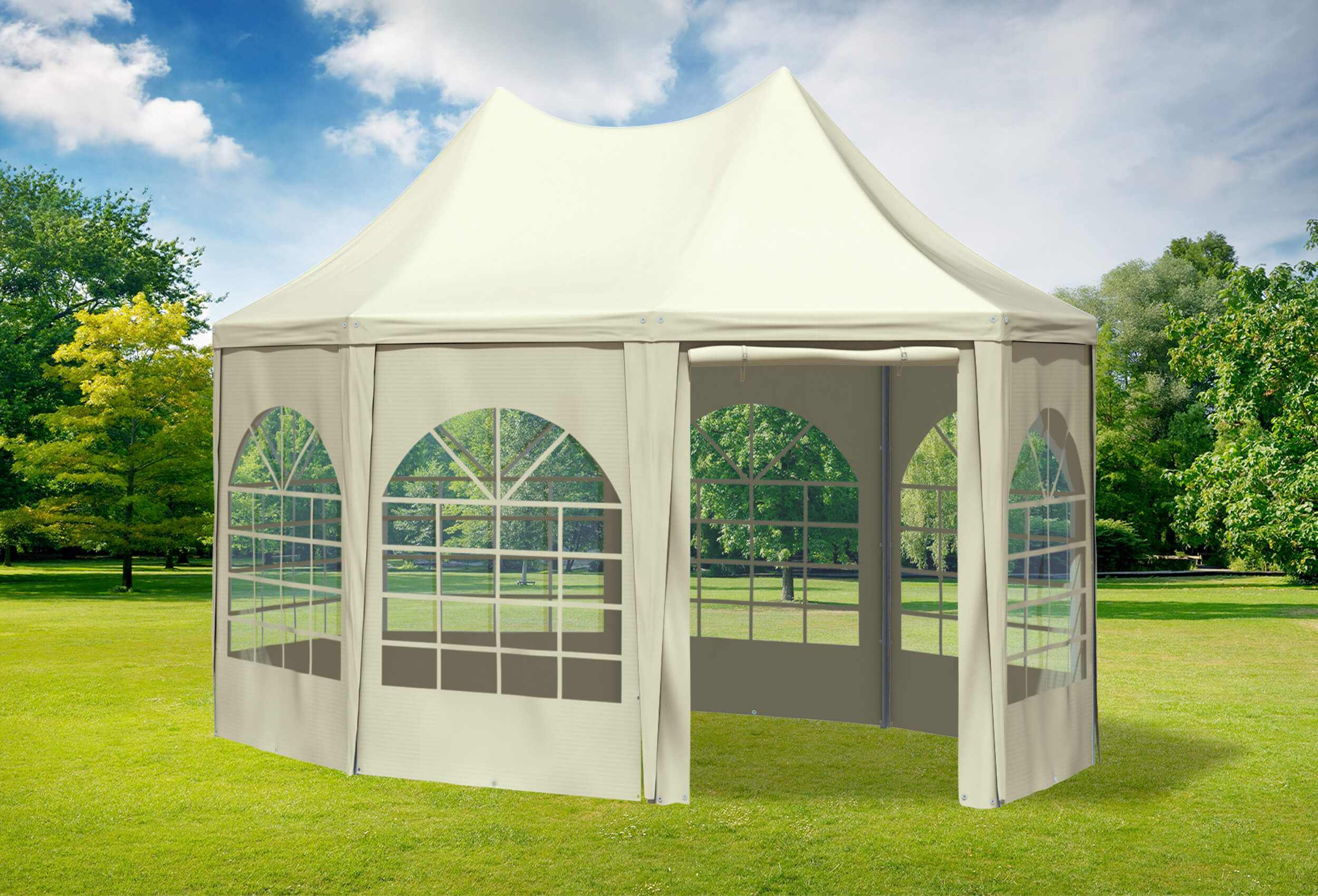 3x4,1 m Pavillon, PVC Arabica Beige