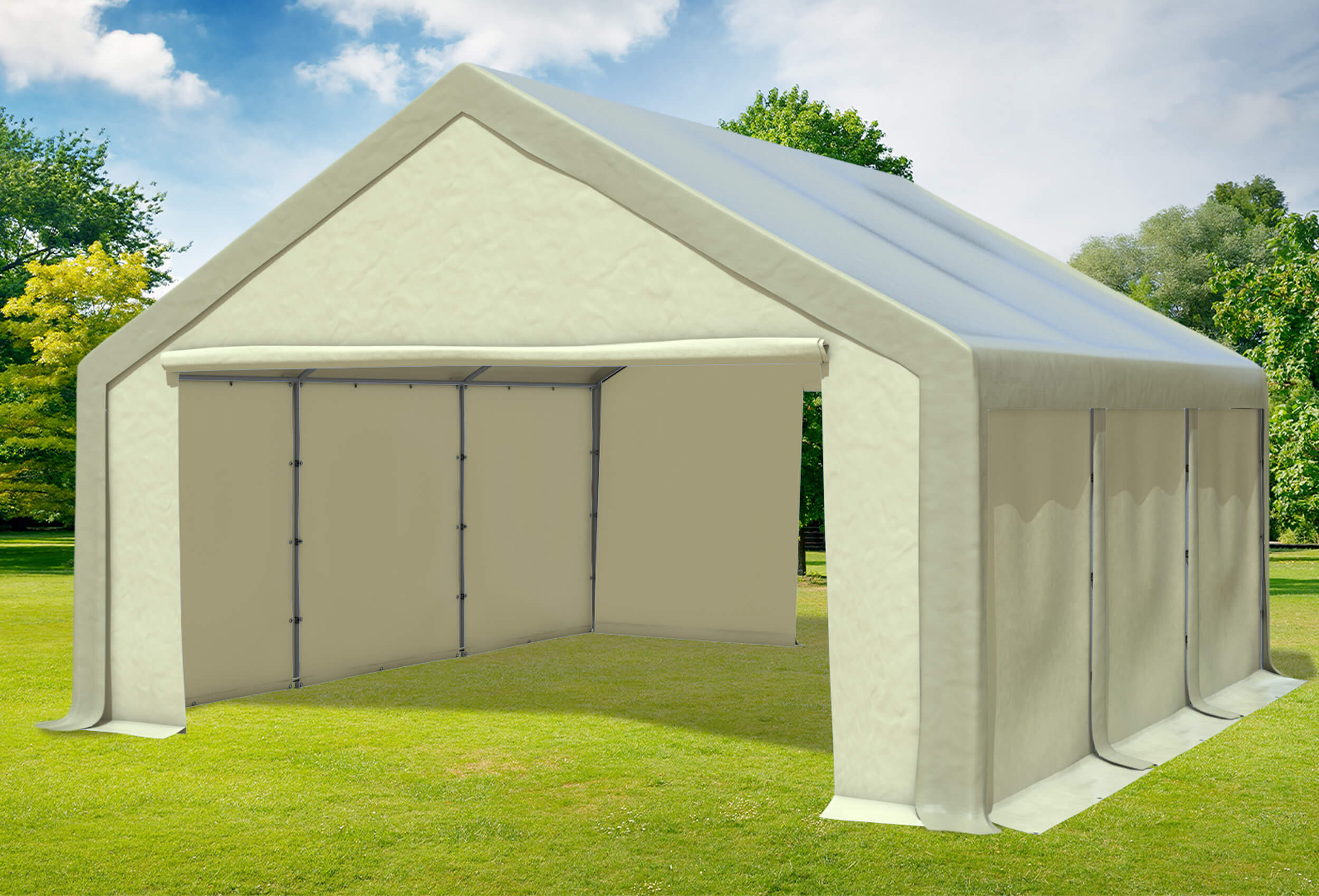 5x6 m Partyzelt, PVC braun Beige