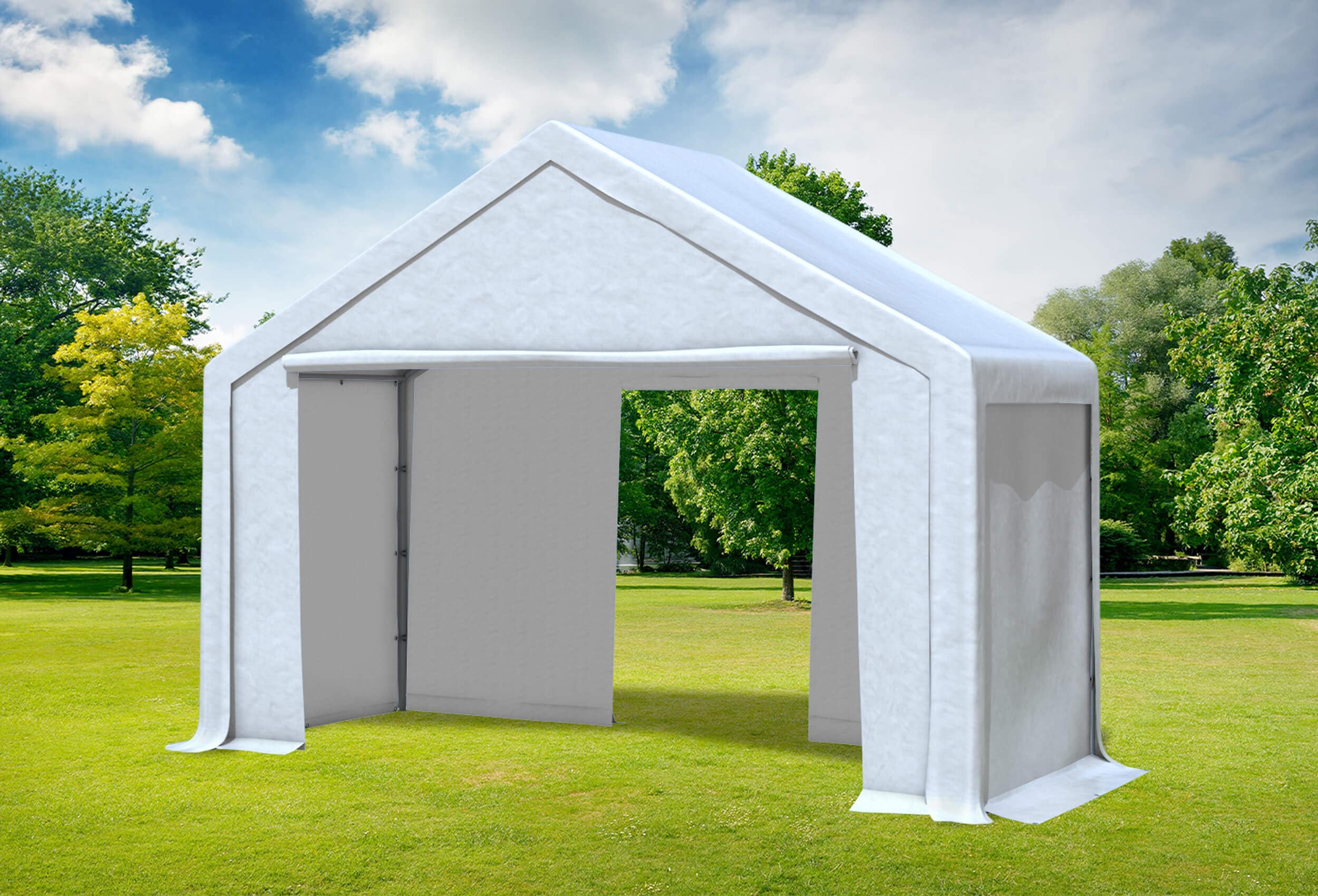 4x2 m Partyzelt, PVC weiß
