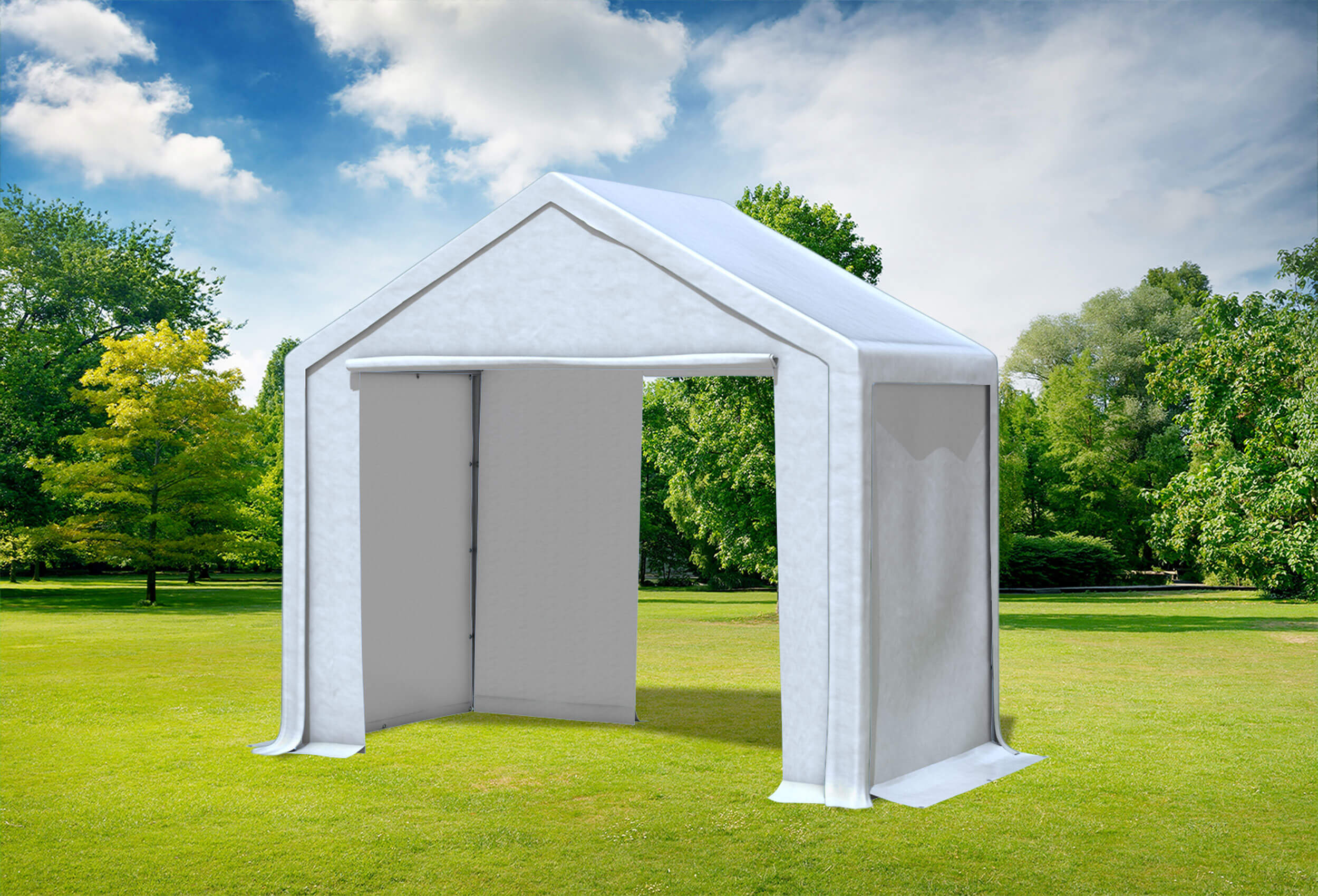 3x2 m Lagerzelt, PVC weiß