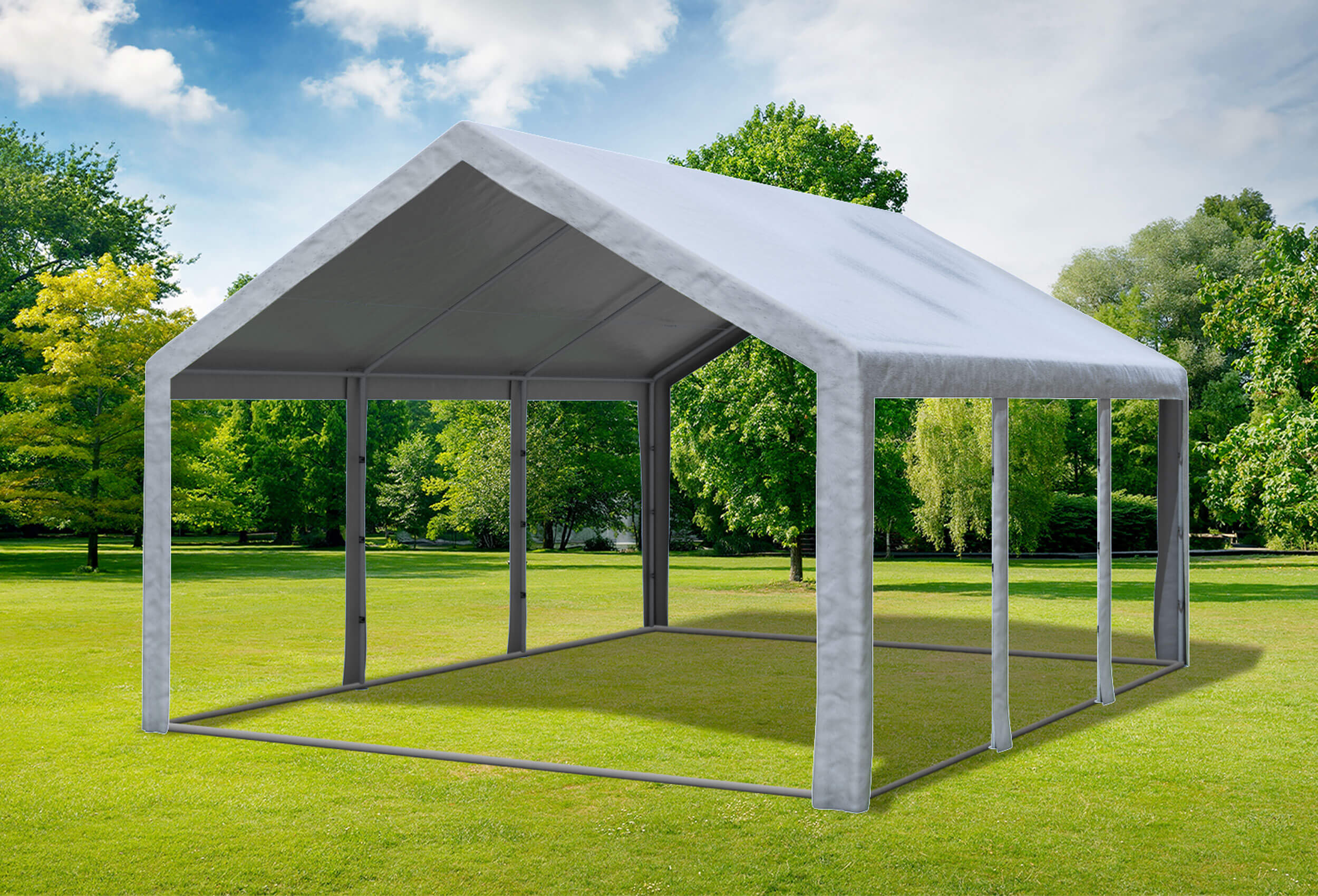 4x6 m Partyzelt, PE grau