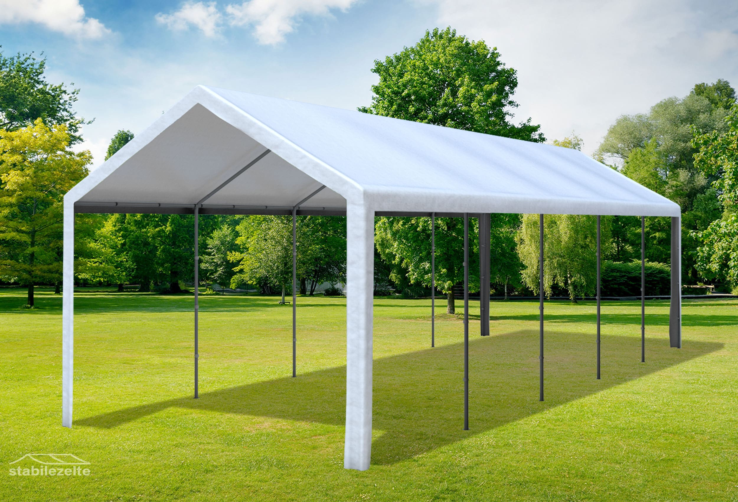 3x9 m Dachplane PVC weiß inkl. Zubehör