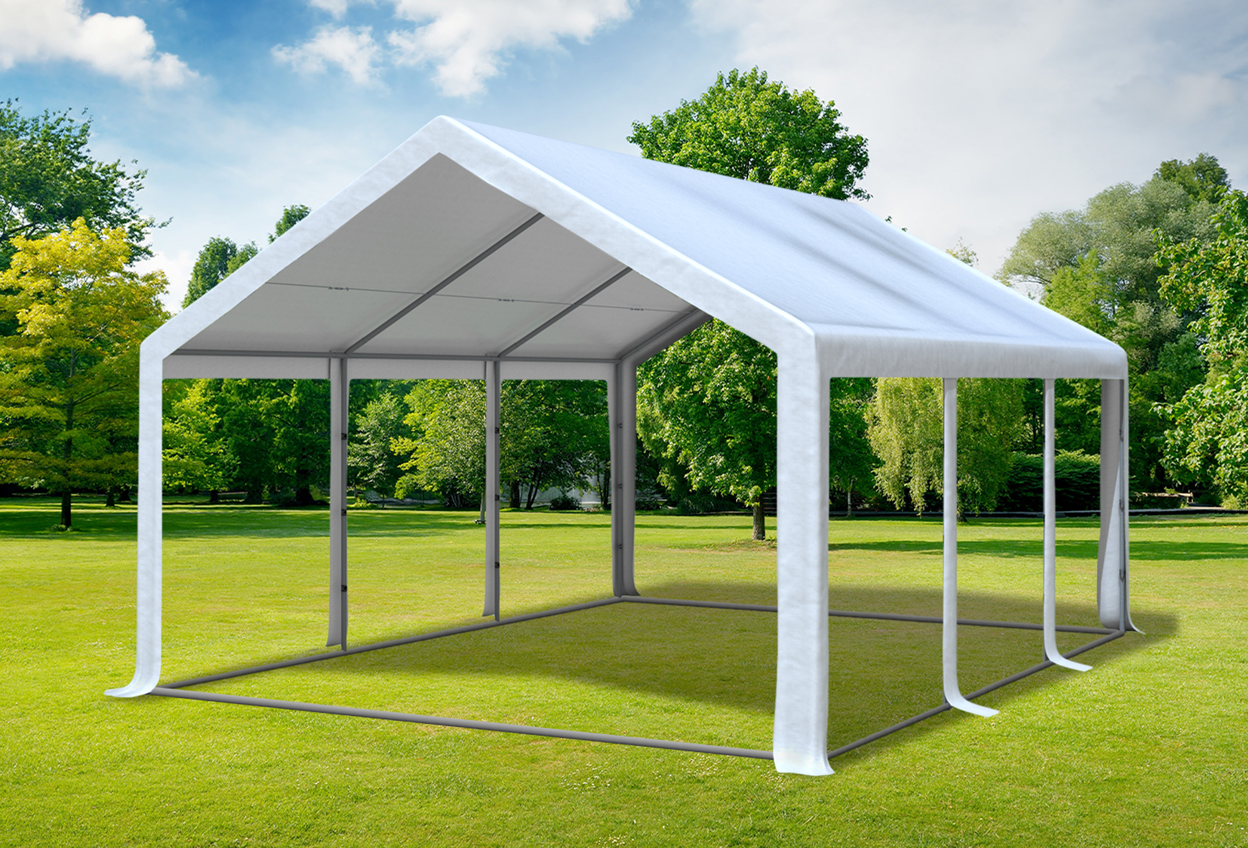 4x6 m Partyzelt, PVC weiß