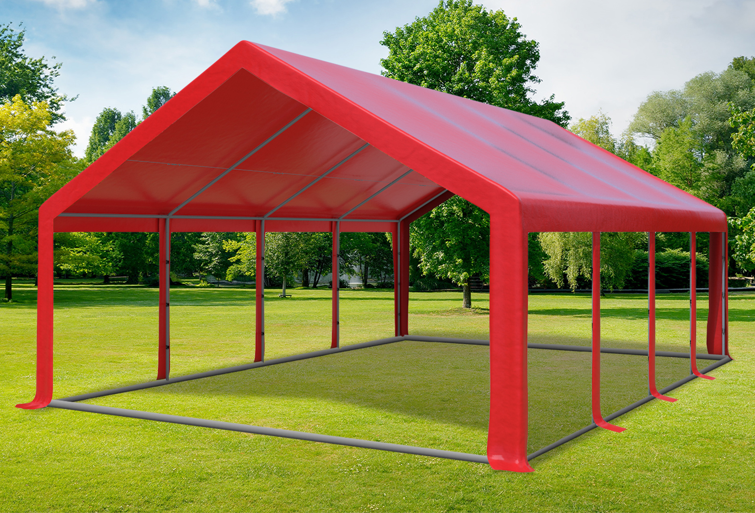 5x8 m Partyzelt, PVC rot
