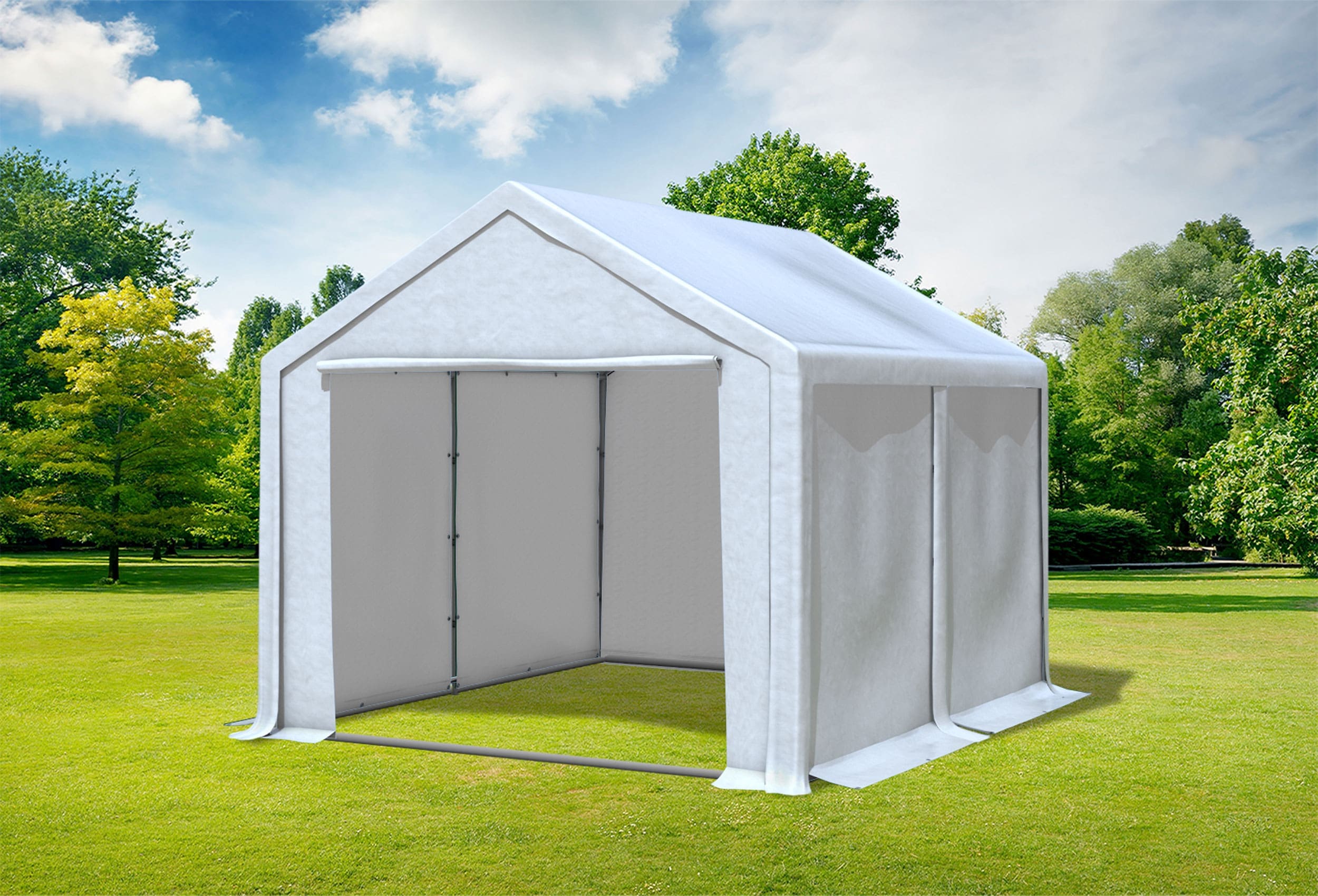 3x4 m Lagerzelt, PVC weiß
