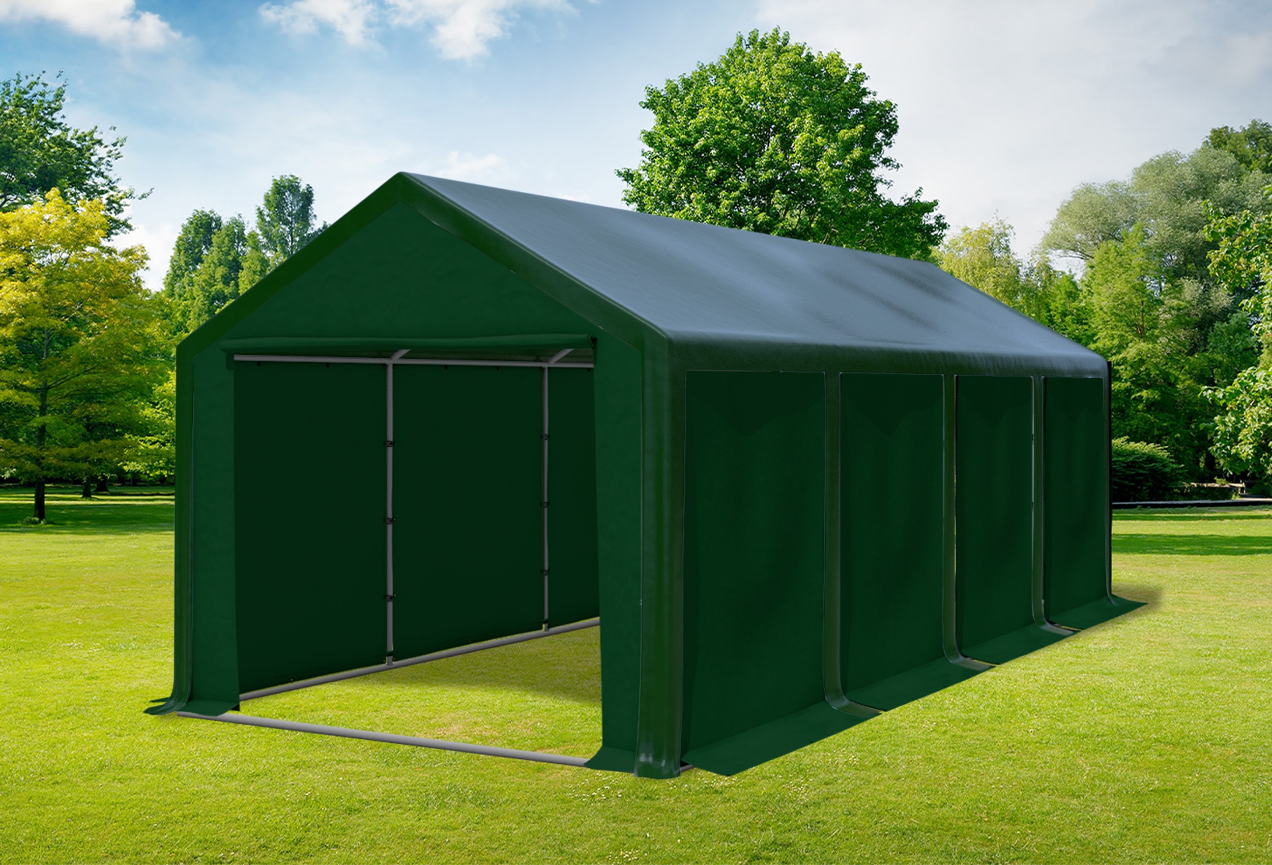 3x8 m Partyzelt, PVC grün