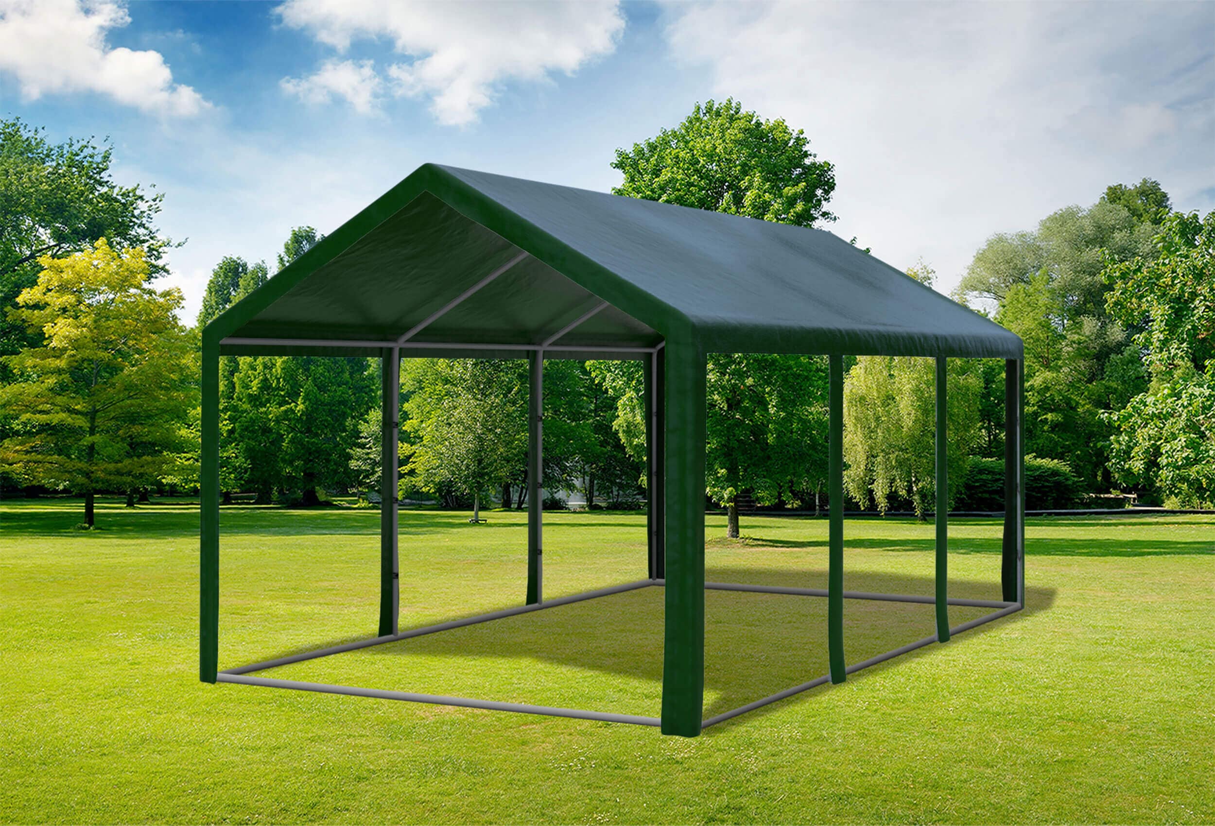 3x6 m Partyzelt, PE grün