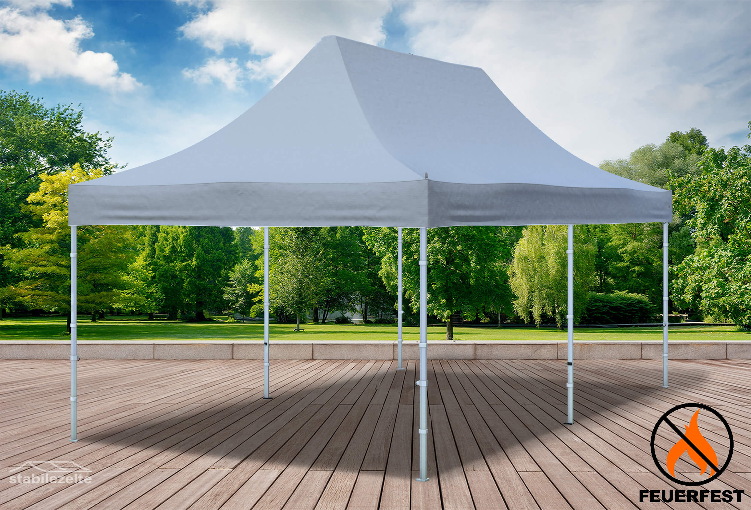 3x6 m Faltzelt Dachplane, PVC FR, grau