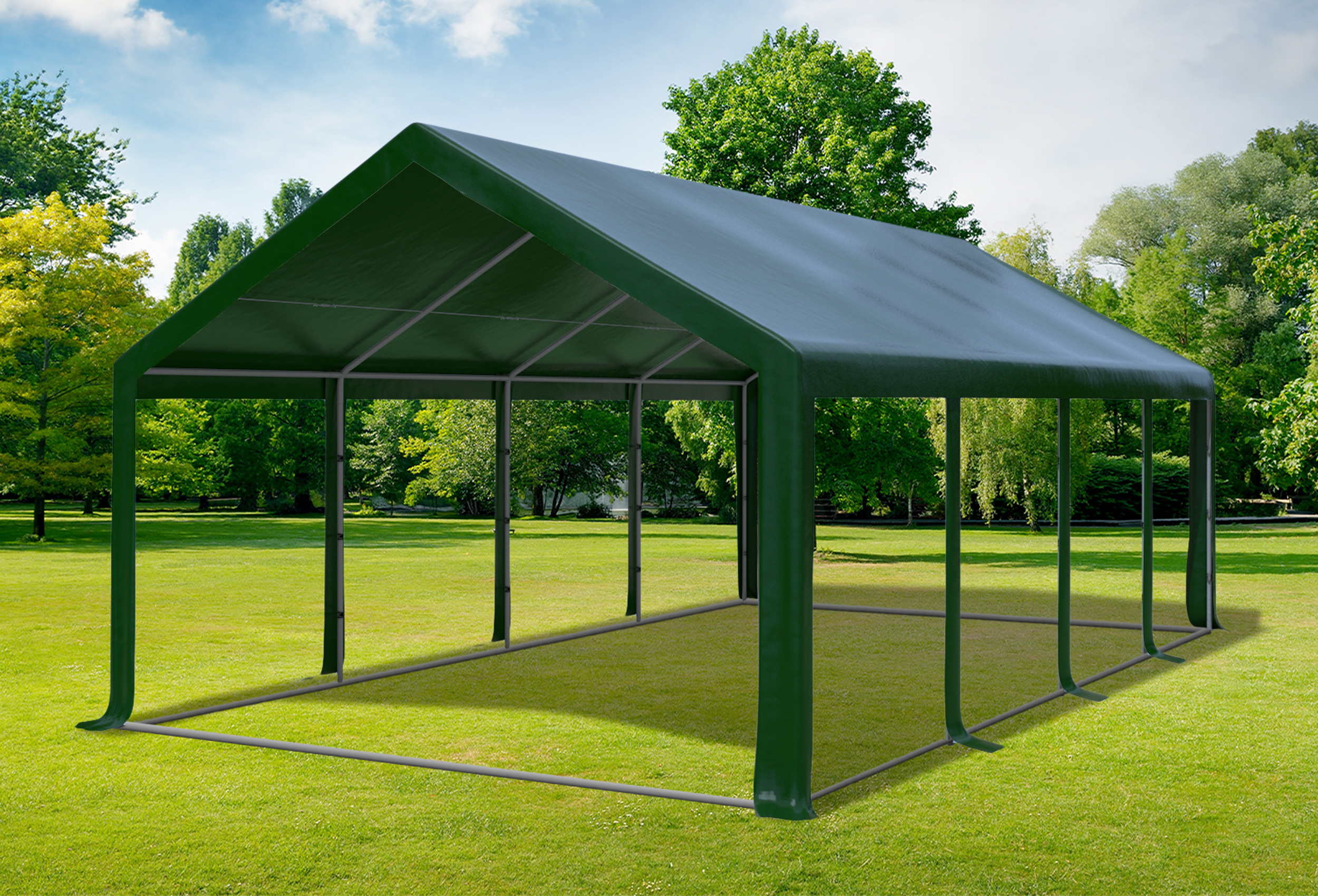 4x8 m Partyzelt, PVC grün