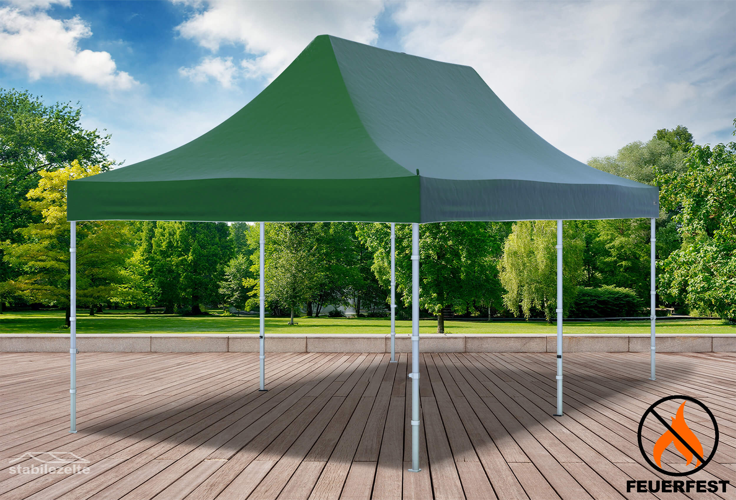 3x6 m Faltzelt Dachplane, PVC FR, grün