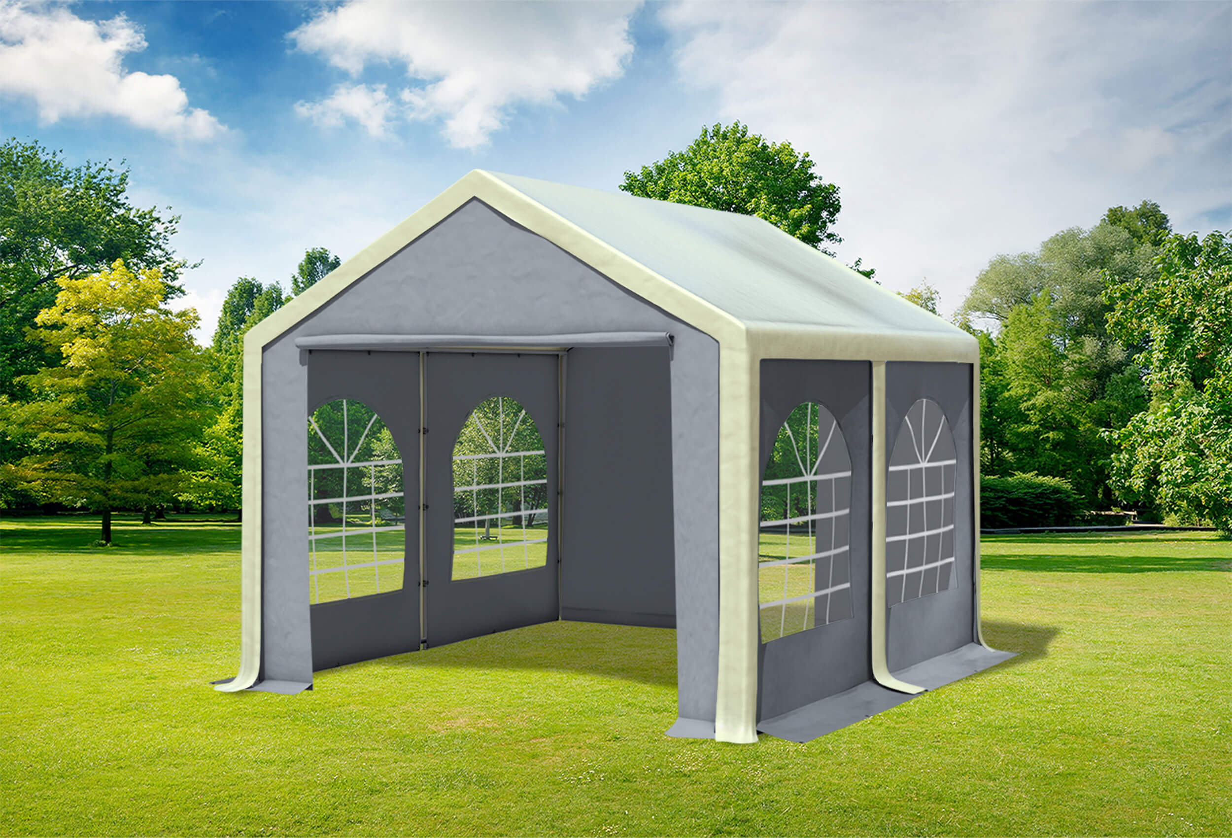 3x4 m Partyzelt, PVC Beige grau