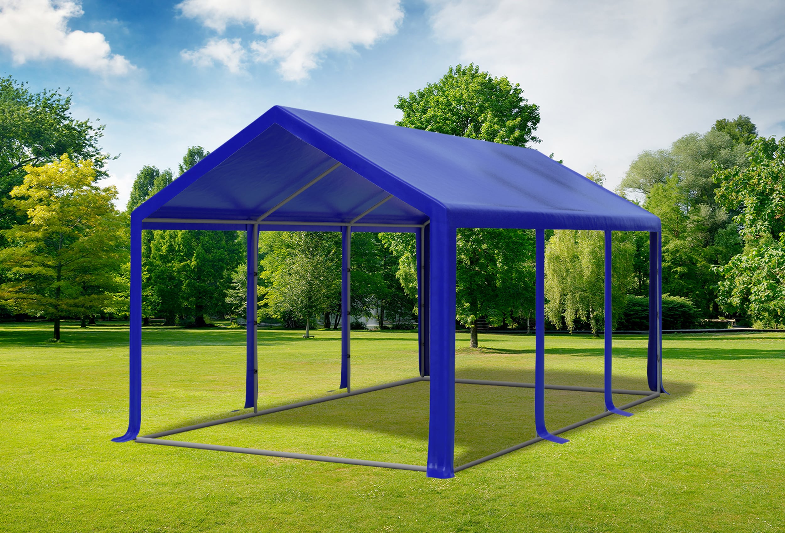3x6 m Partyzelt, PVC blau