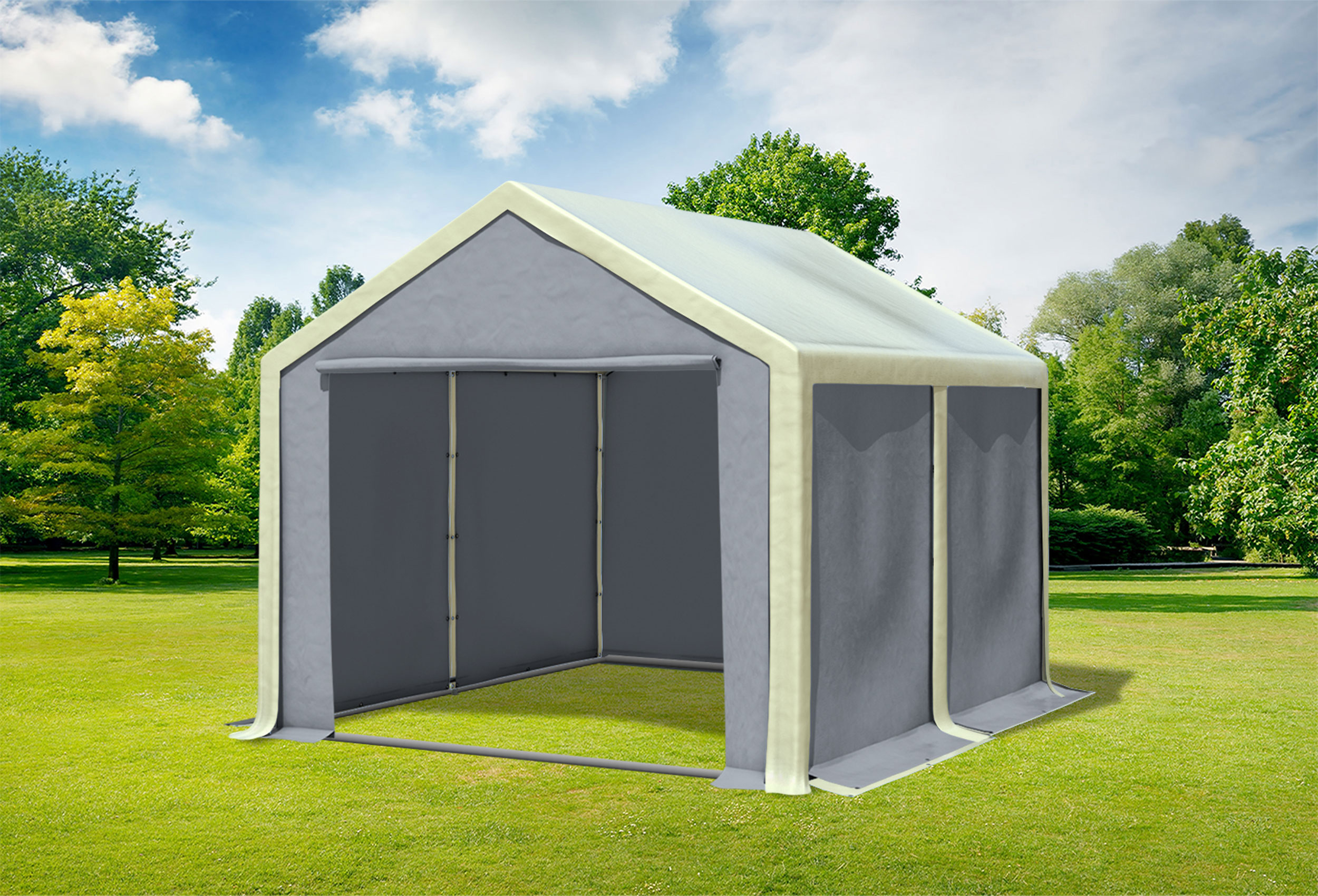 3x4 m Partyzelt, PVC Beige grau