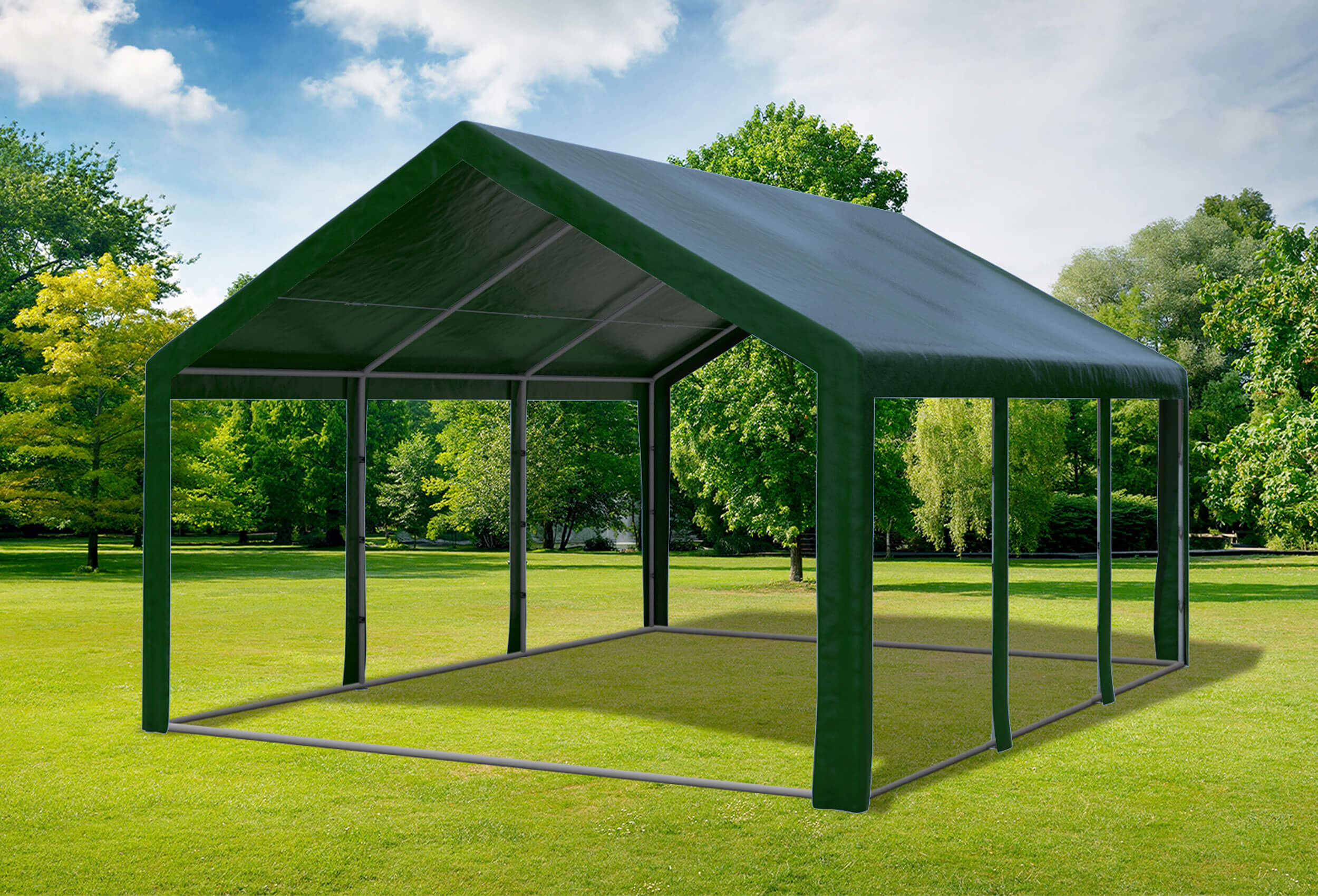 4x6 m Partyzelt, PE grün
