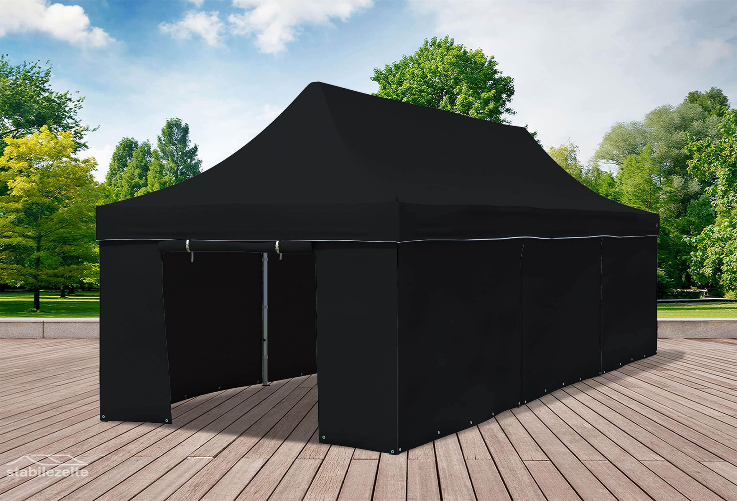 3x9 m Faltpavillon, schwarz