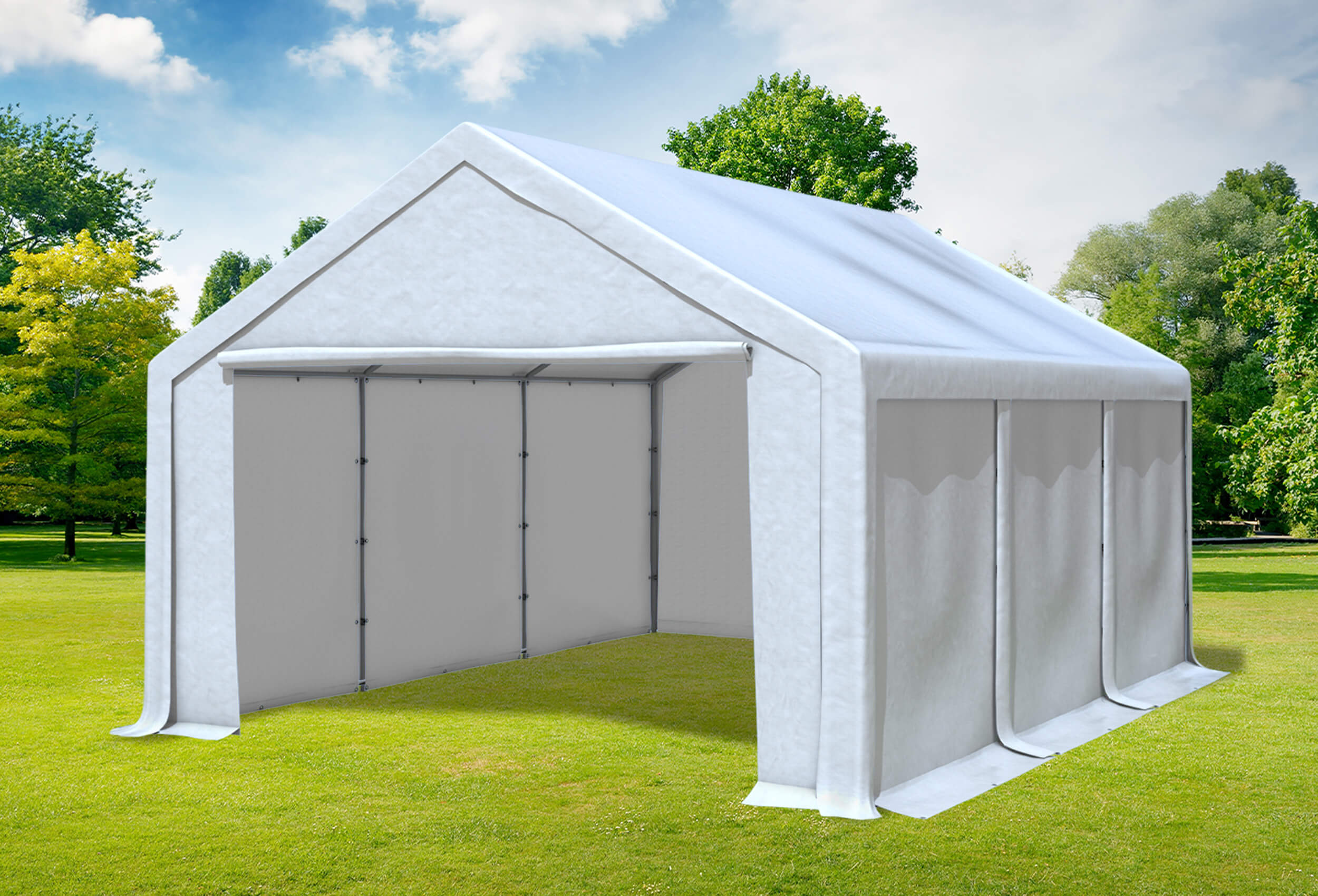4x6 m Lagerzelt, PVC weiß