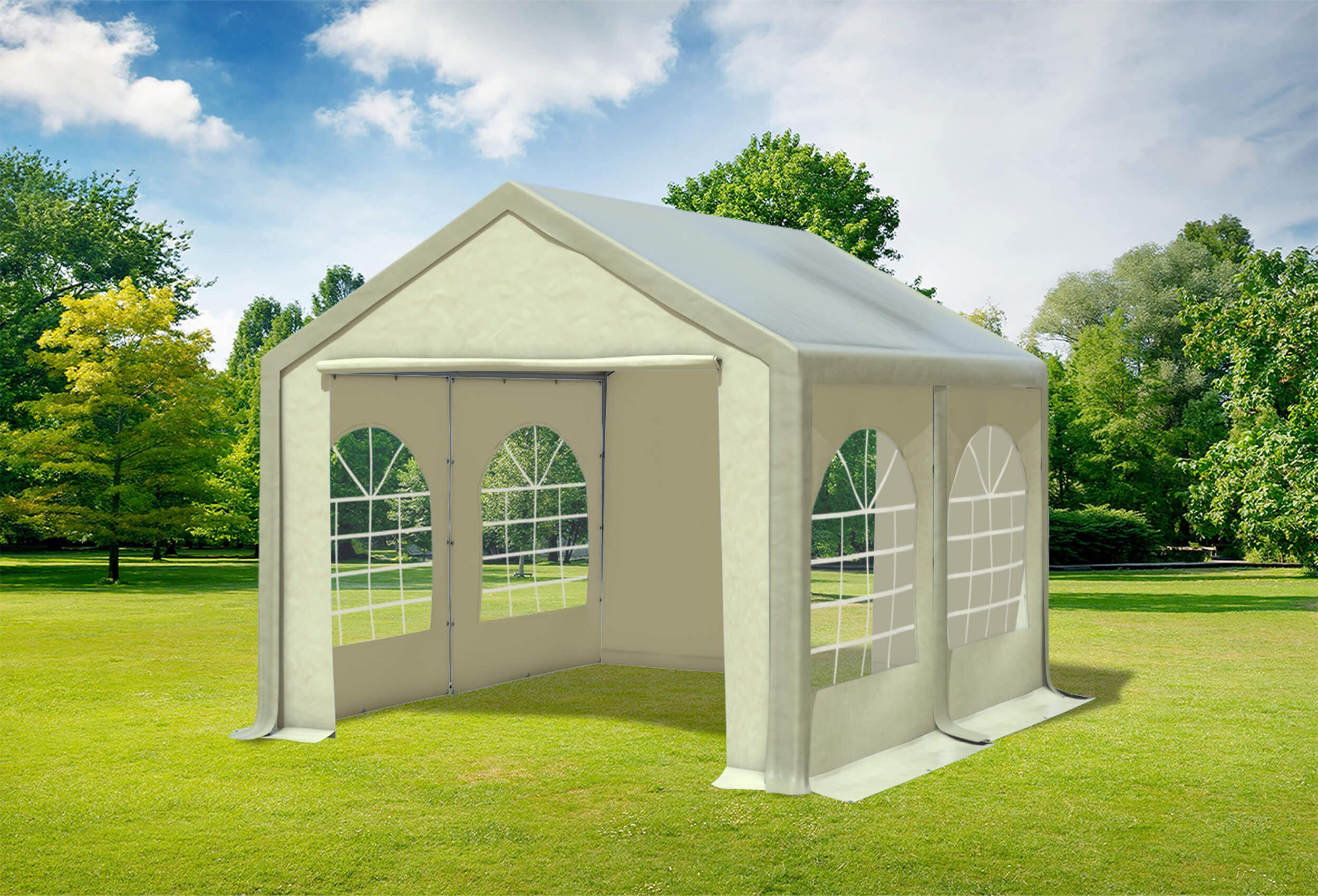 3x4 m Partyzelt, PVC braun Beige
