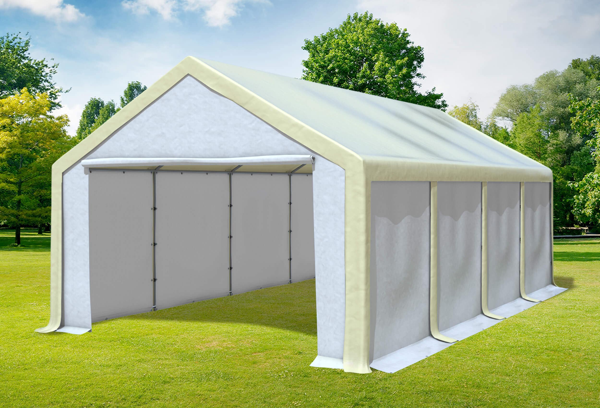4x8 m Partyzelt, PVC Beige weiß