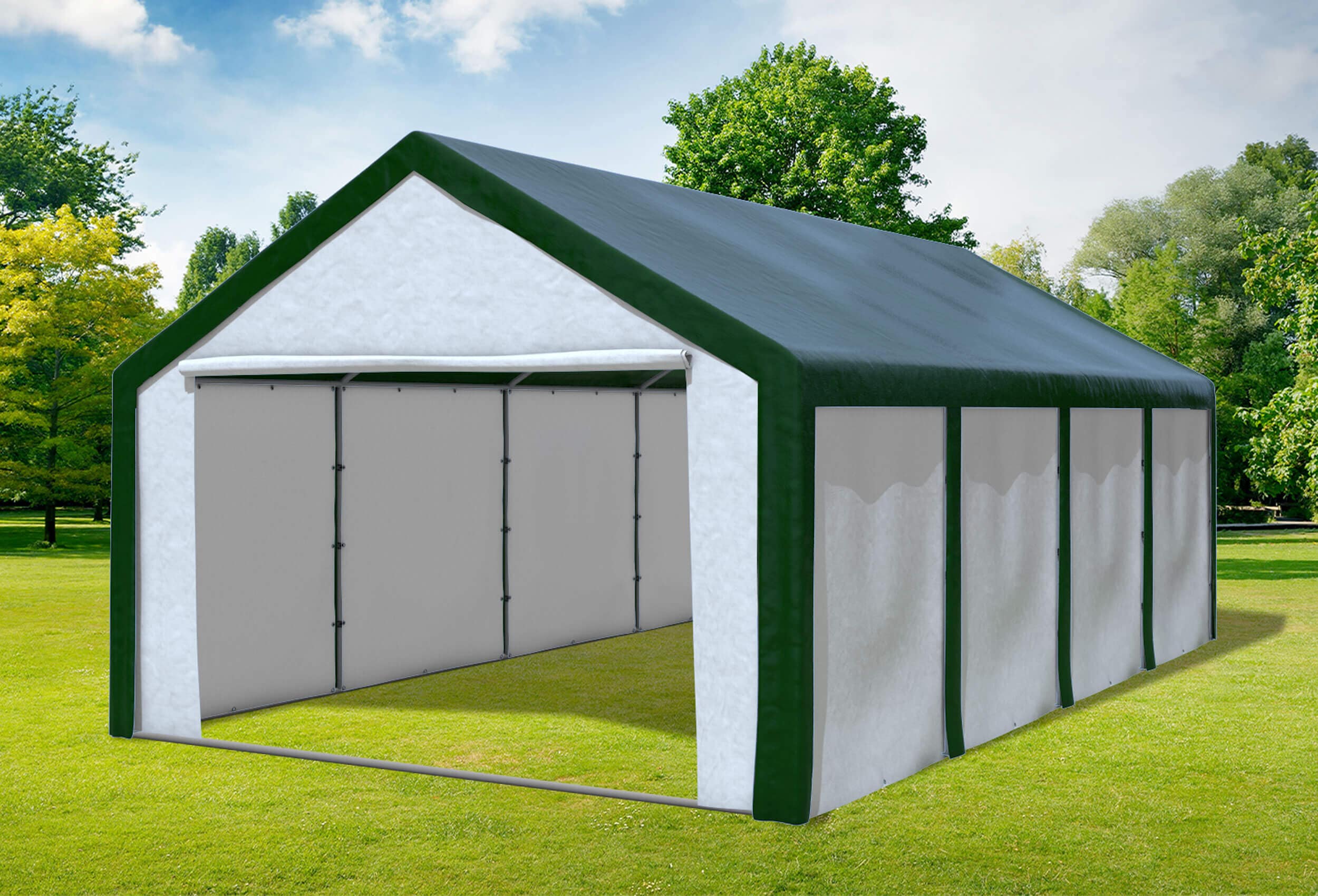 4x8 m Partyzelt, PE grün weiß