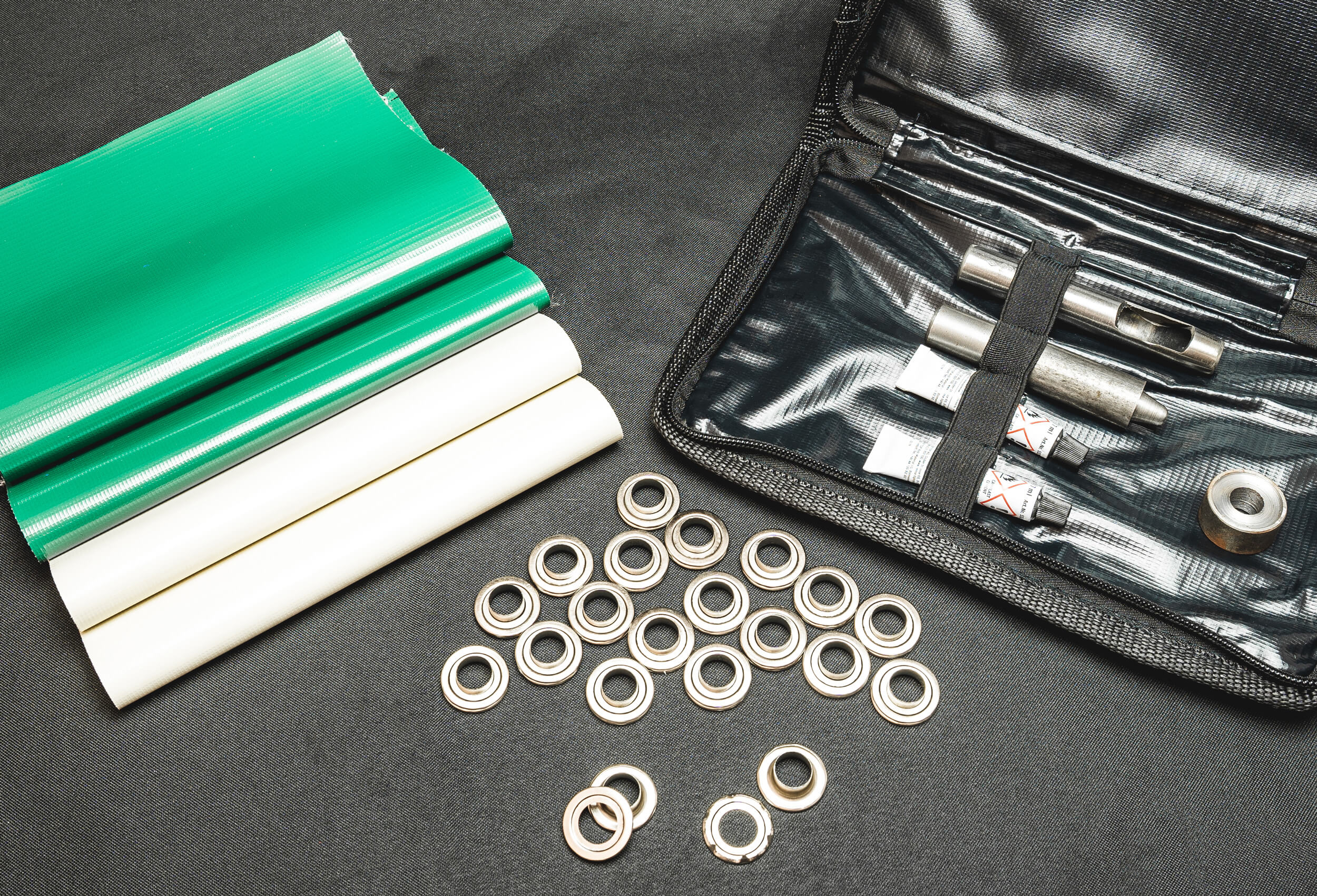 Reparatur-Set für PVC Zelte, versch. Farben