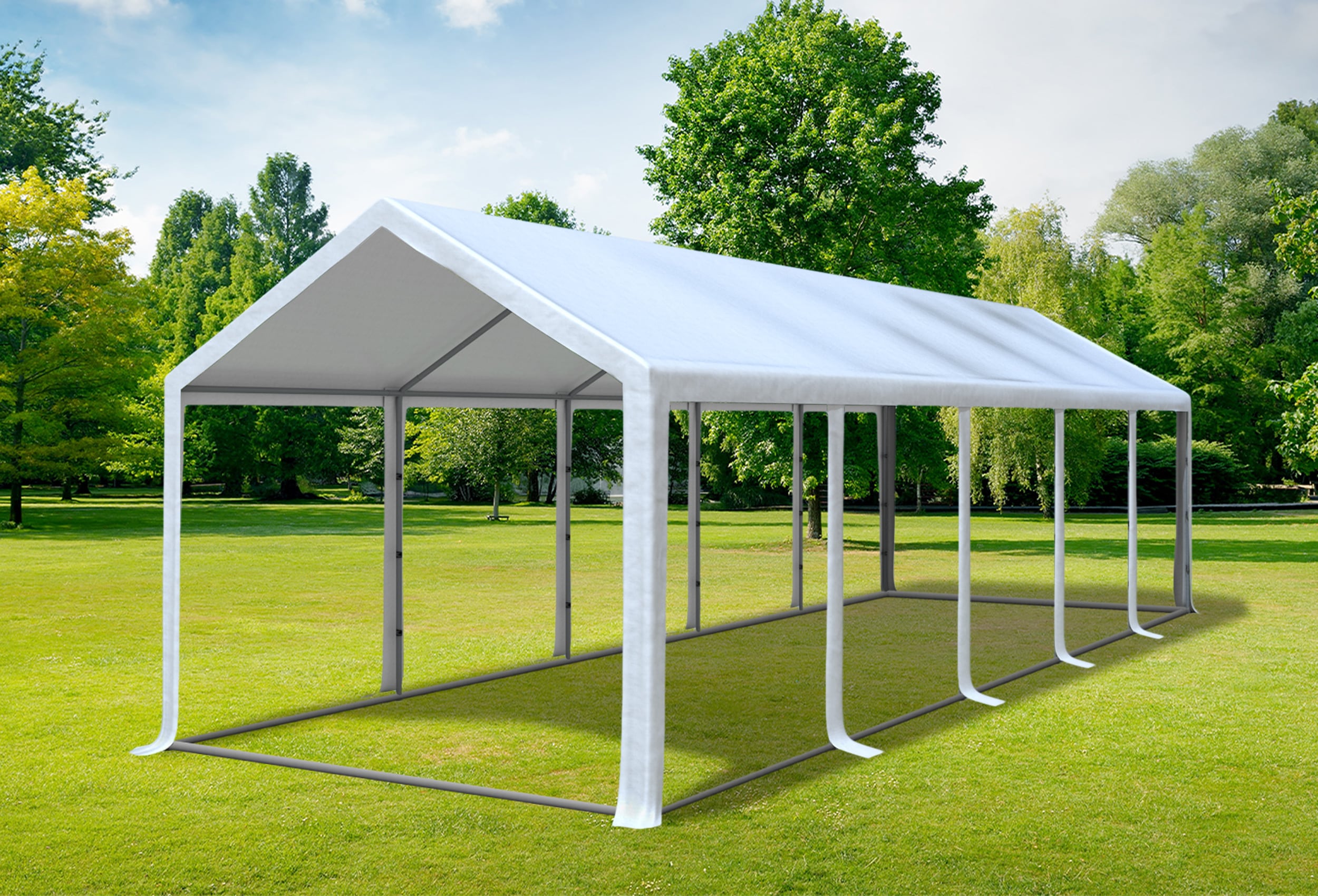 3x10 m Partyzelt, PVC weiß