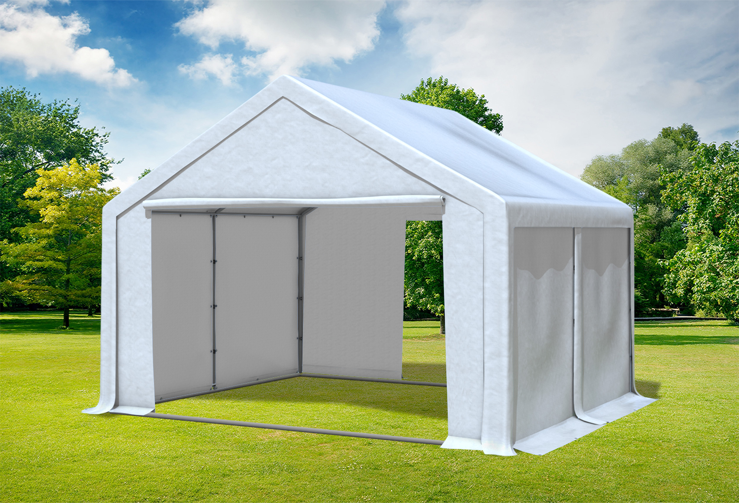 4x4 m Partyzelt, PVC weiß
