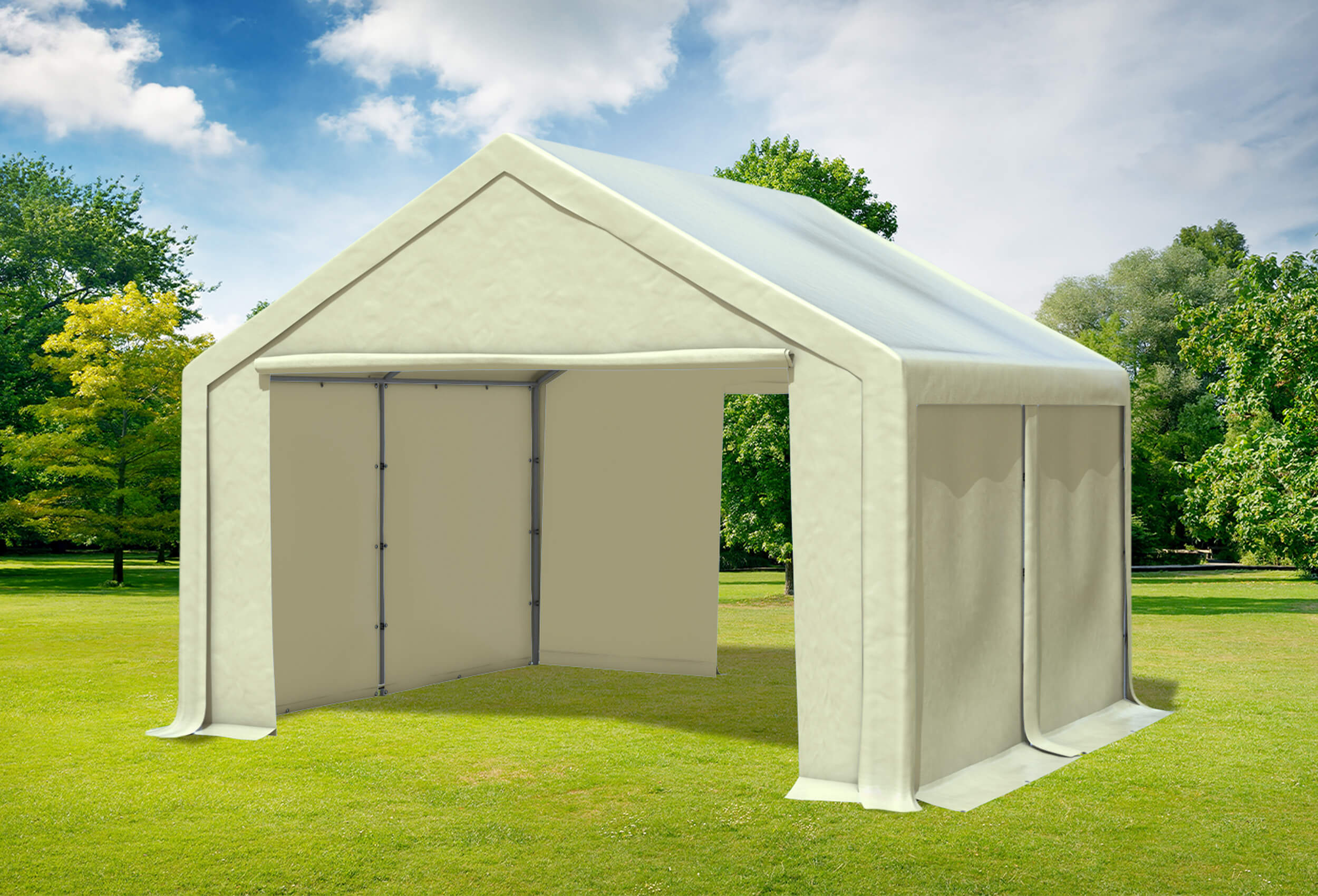 4x4 m Partyzelt, PVC Beige