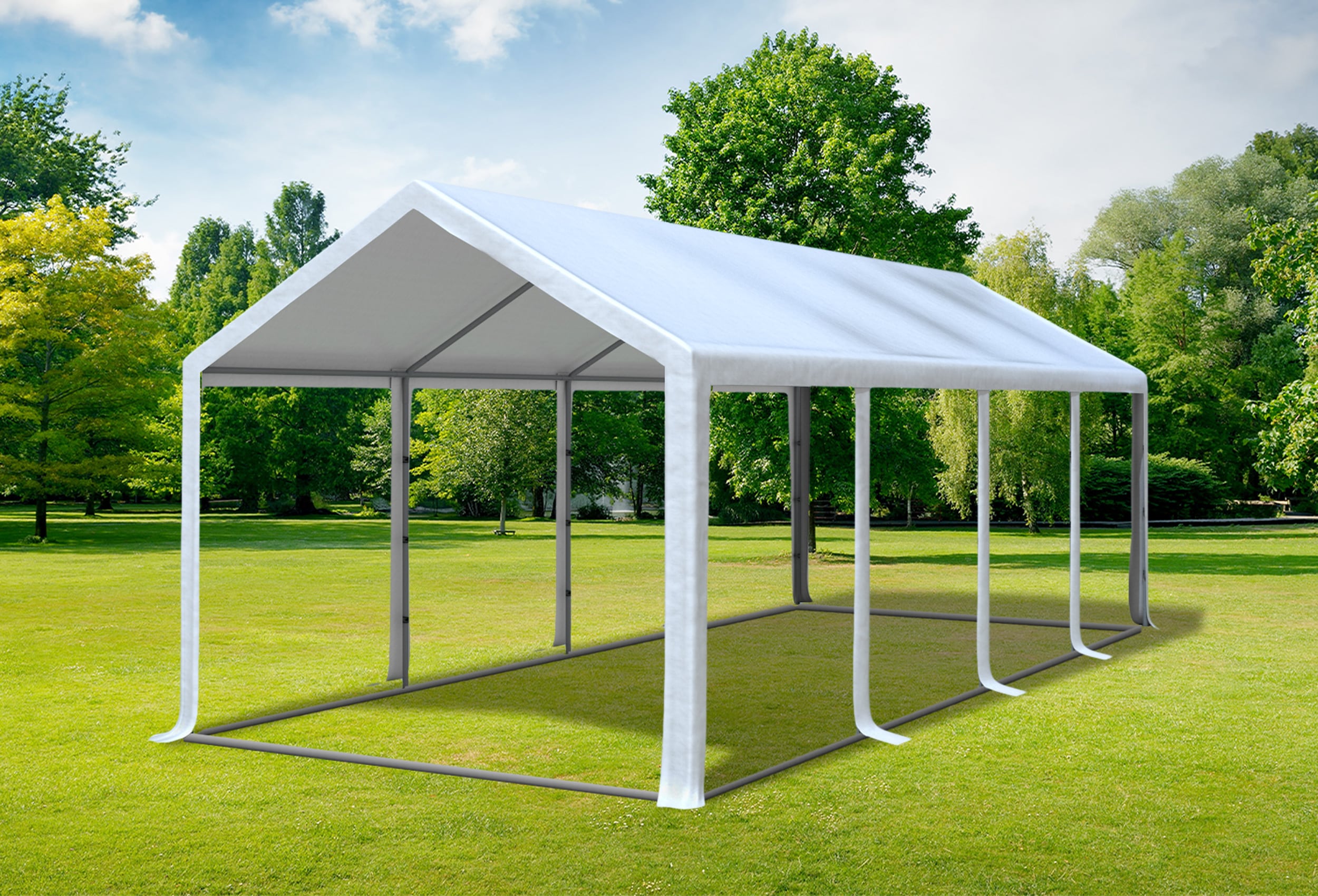 3x8 m Partyzelt, PVC weiß