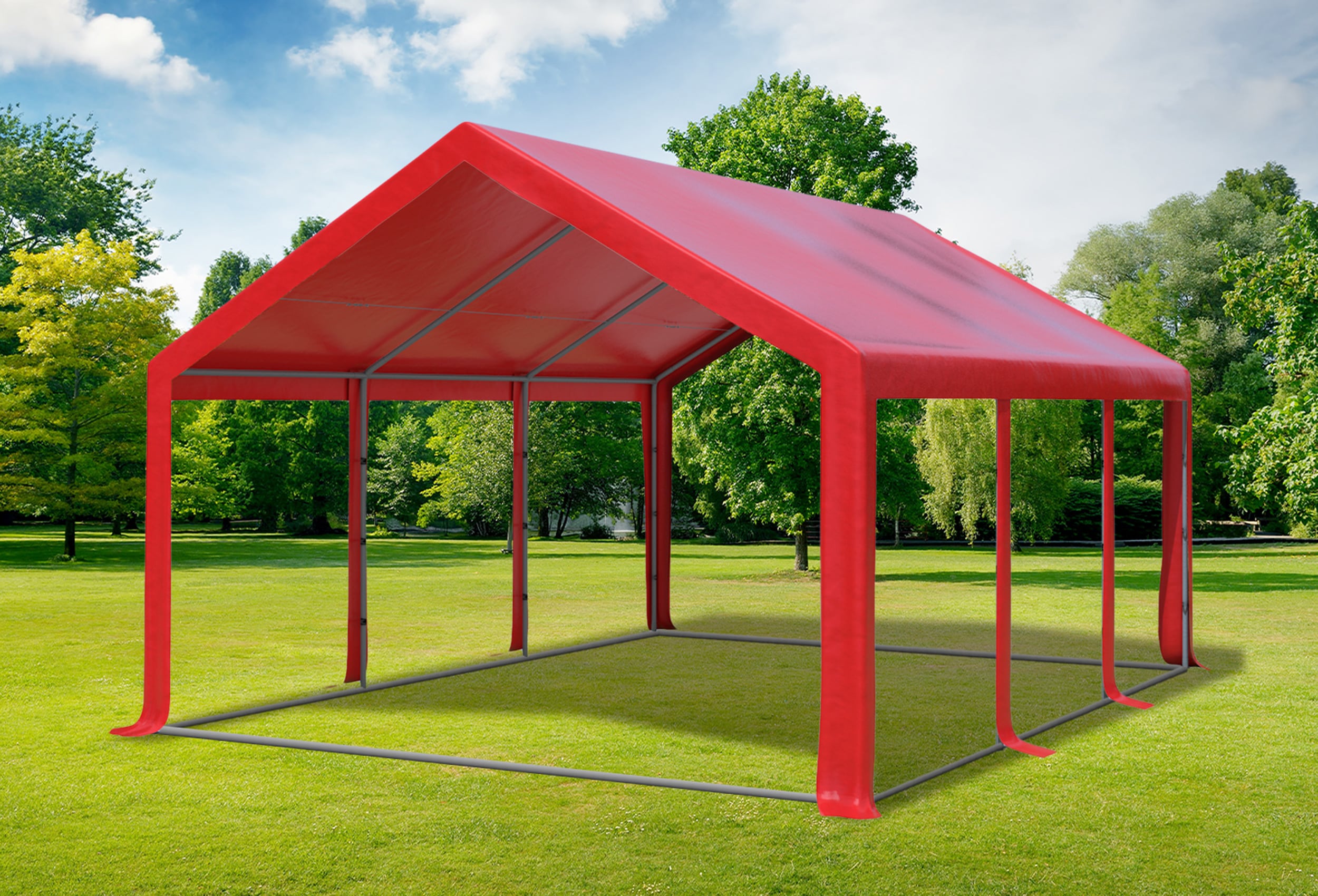 4x6 m Partyzelt, PVC rot
