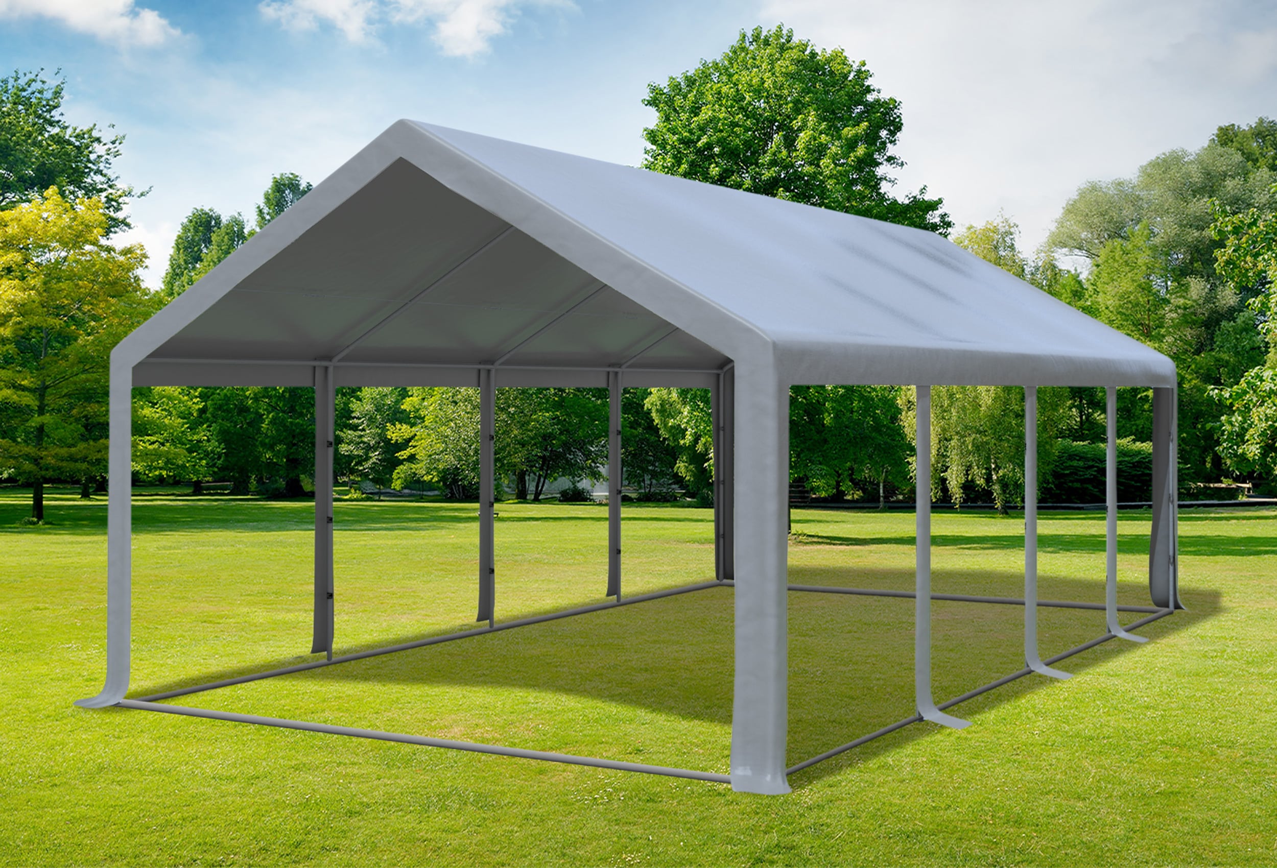 4x8 m Partyzelt, PVC grau