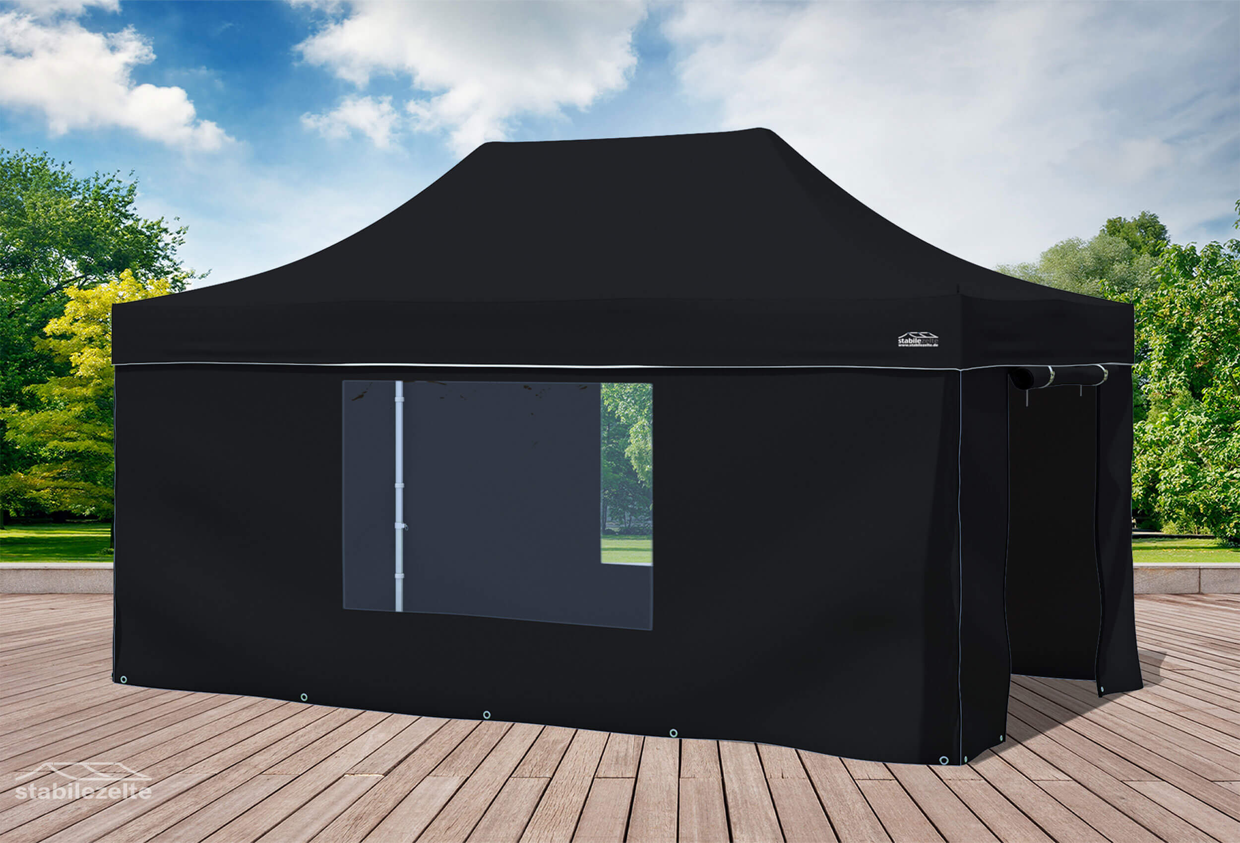 3x4,5 m Faltpavillon, schwarz