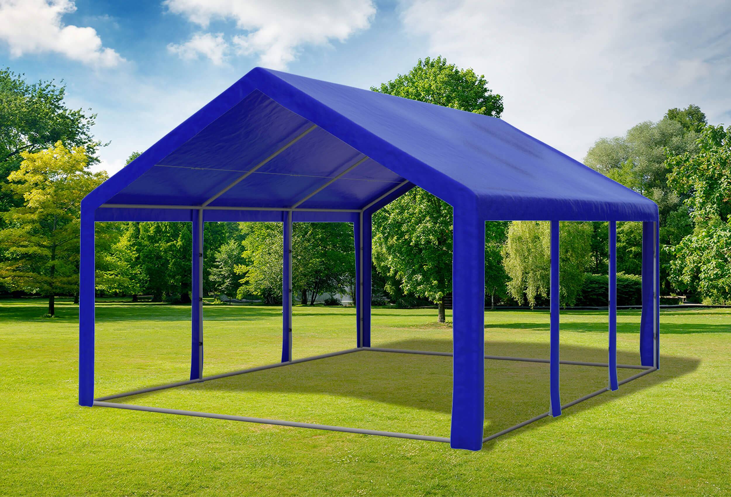 4x6 m Partyzelt, PE blau