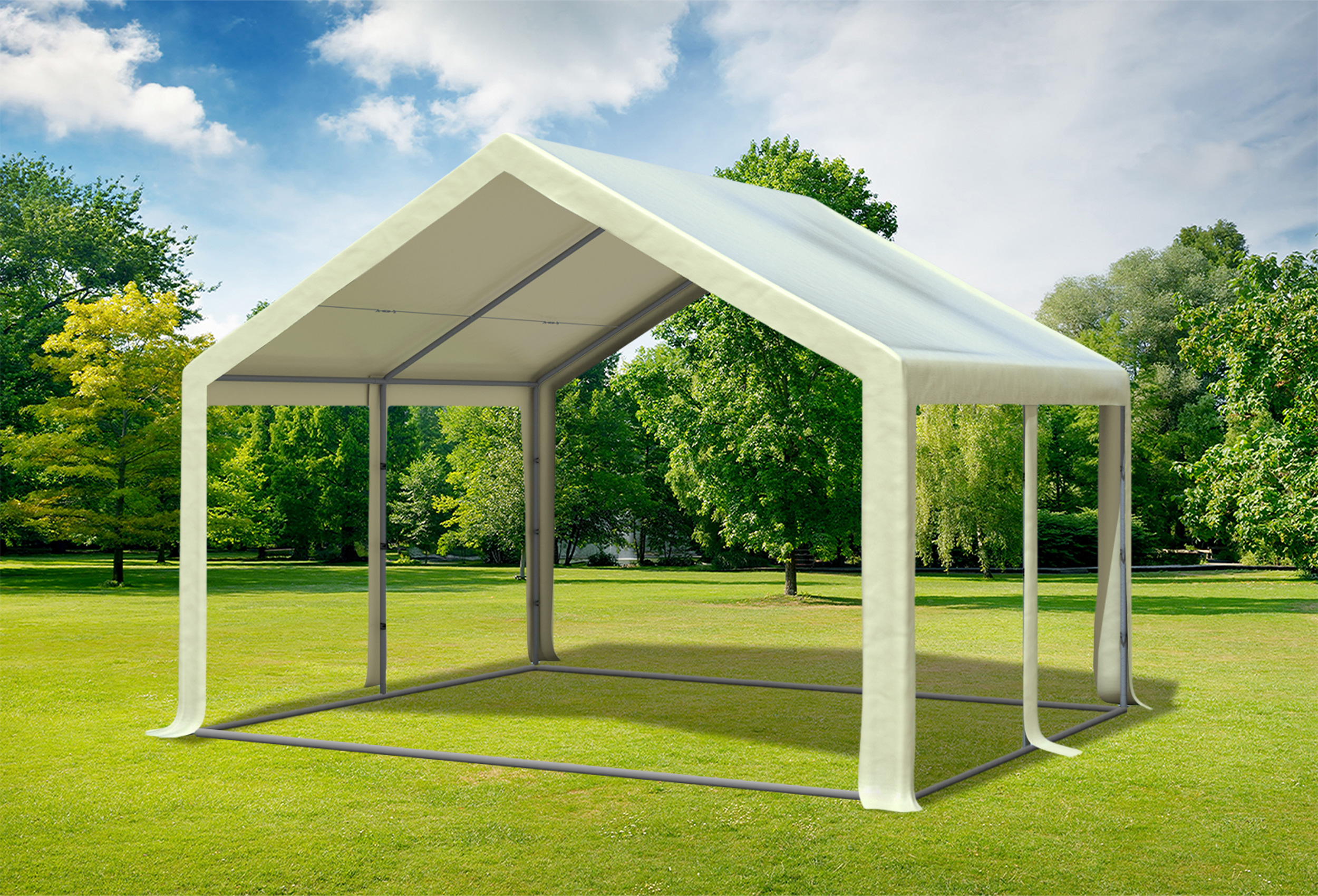 4x4 m Partyzelt, PVC Beige