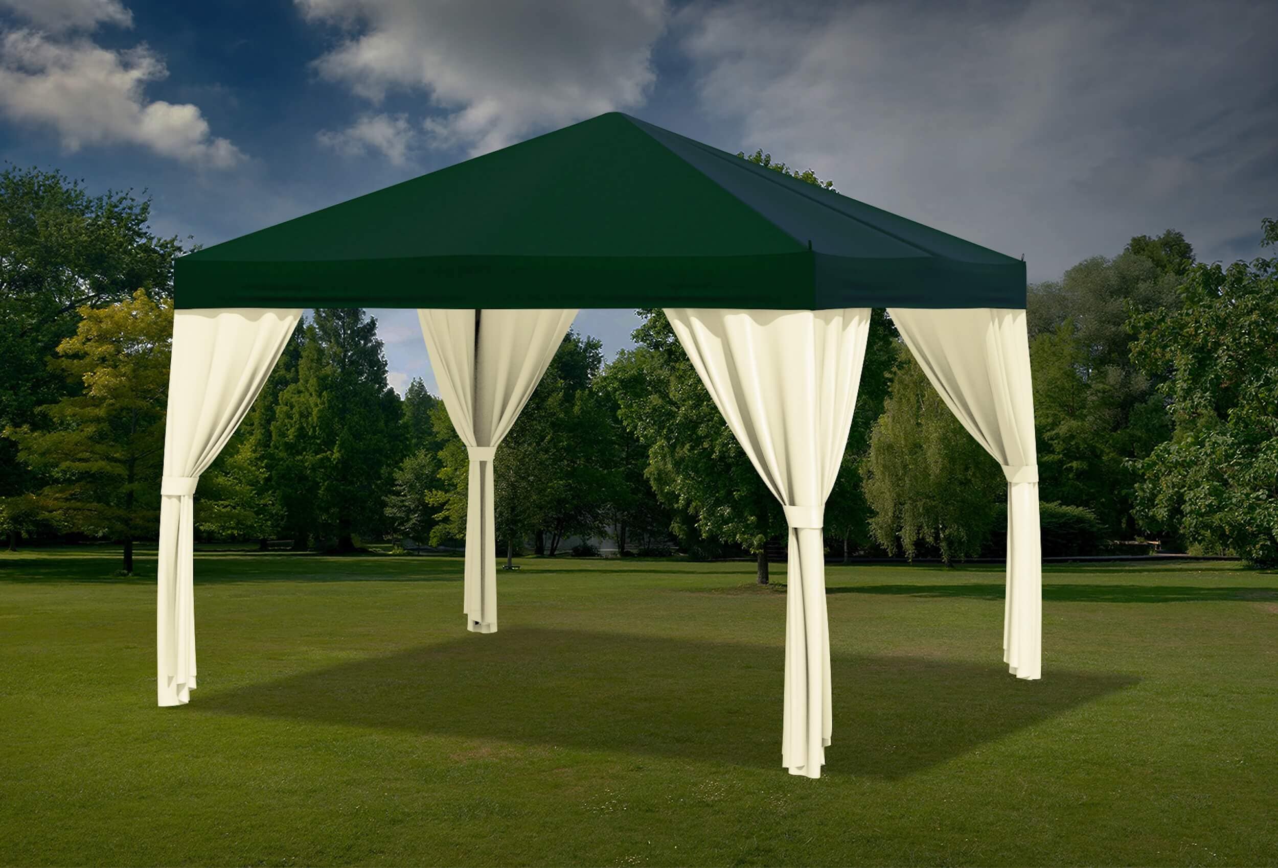 Seitenteile für einen Gartenpavillon Sahara 3 x 3m in geöffnetem Zustand
