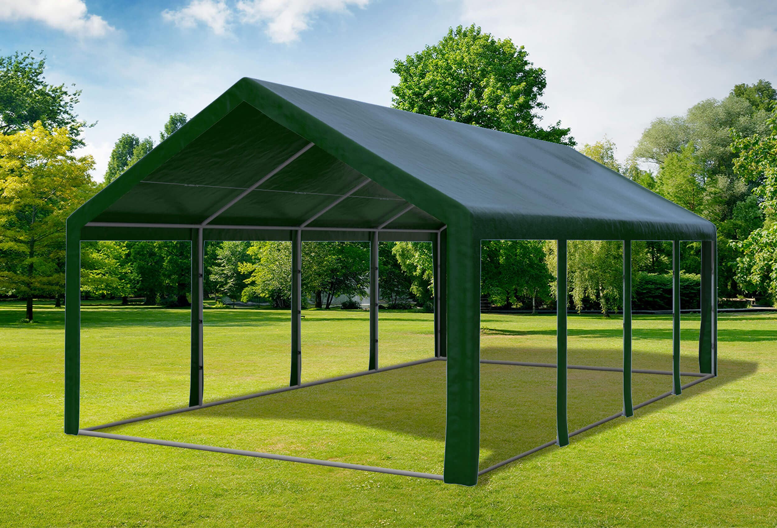 4x8 m Partyzelt, PE grün