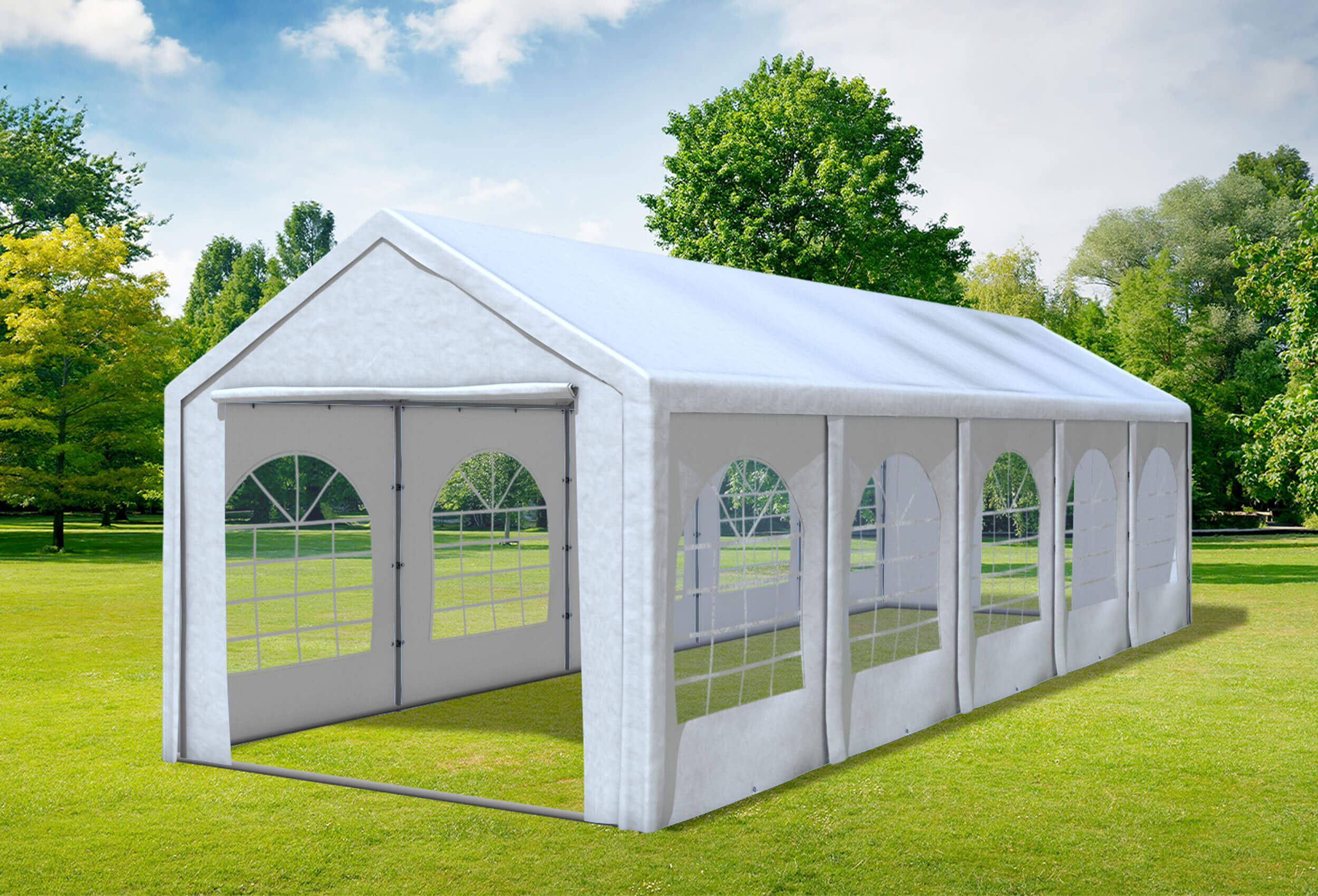 3x10 m Partyzelt, PE weiß