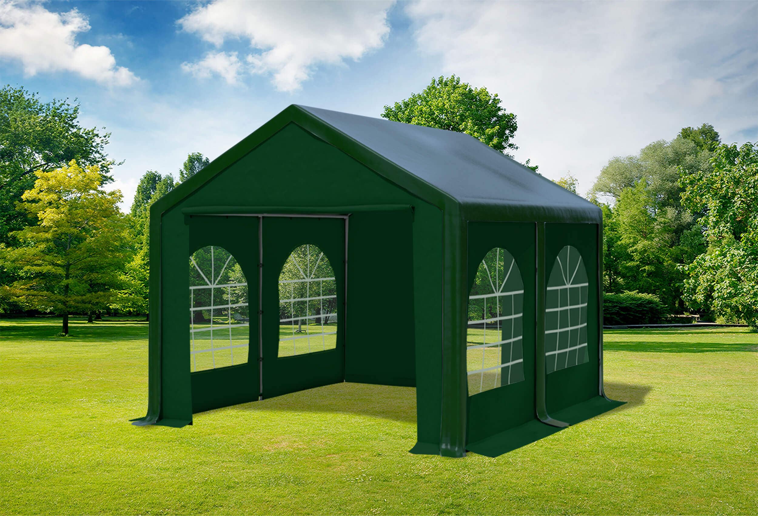 3x4 m Partyzelt, PVC grün