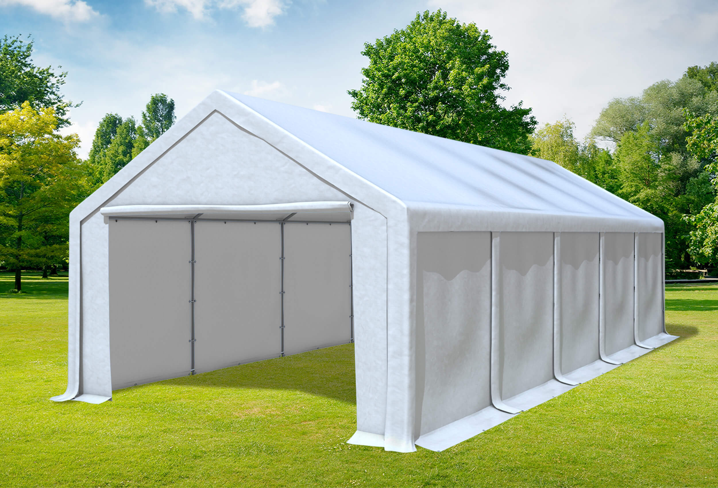 4x10 m Lagerzelt, PVC weiß